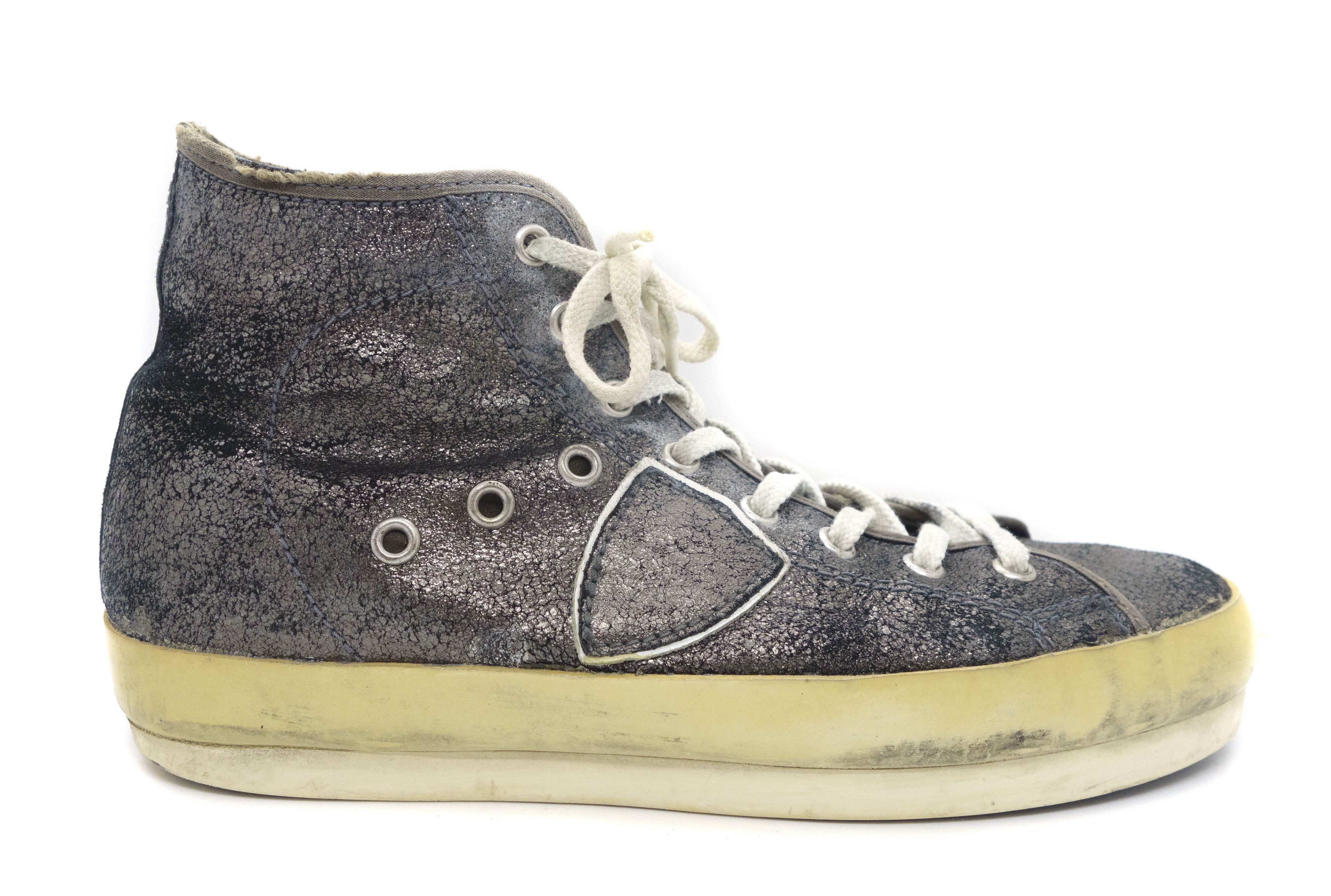 Philippe Model PRSX Grunge Distressed High Top Sneakers Size US 8 / IT 38 - 2 Thumbnail