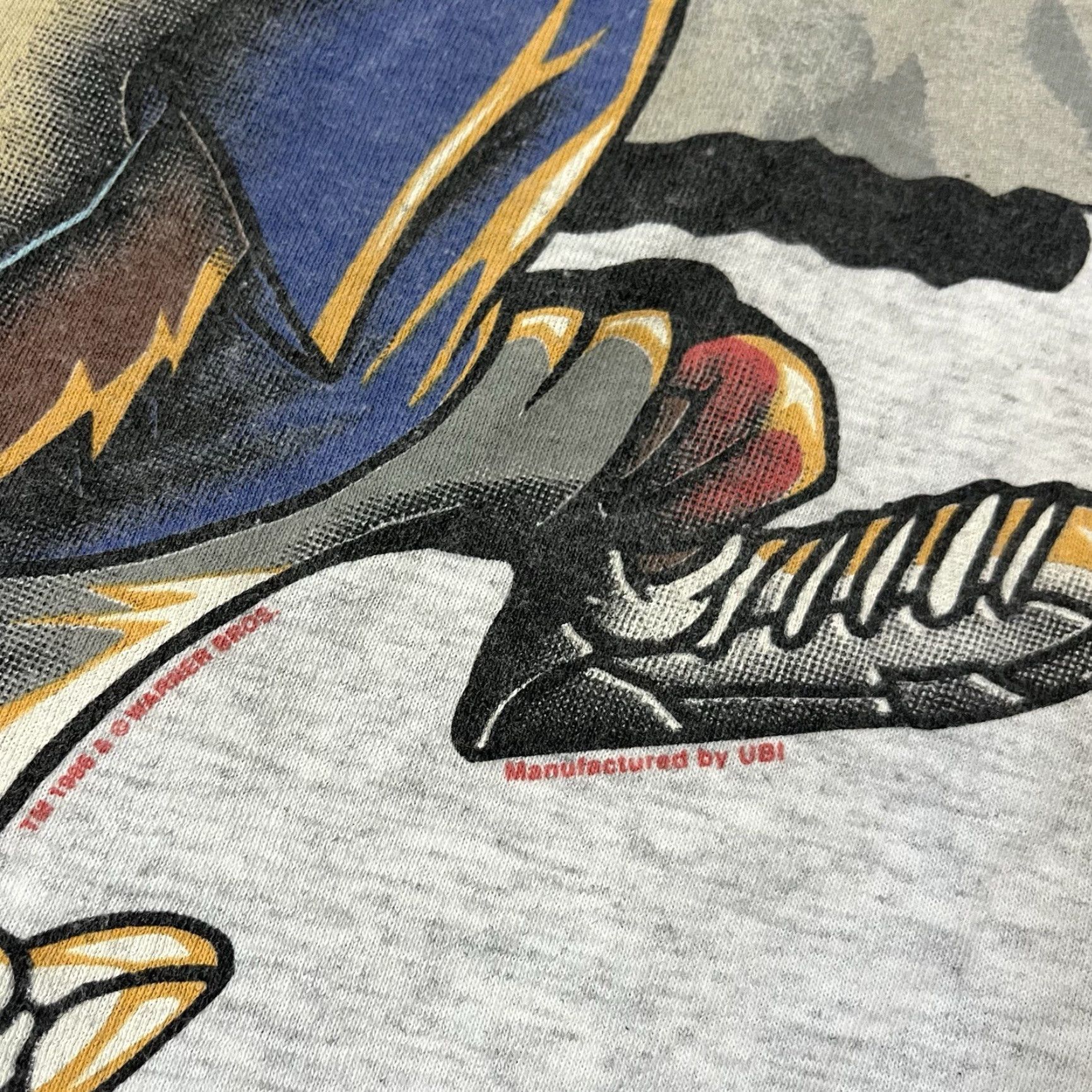 VINTAGE Looney Tunes Taz Power Slam Volleyball T-Shirt Men Large Short Sleeve Gray 90s