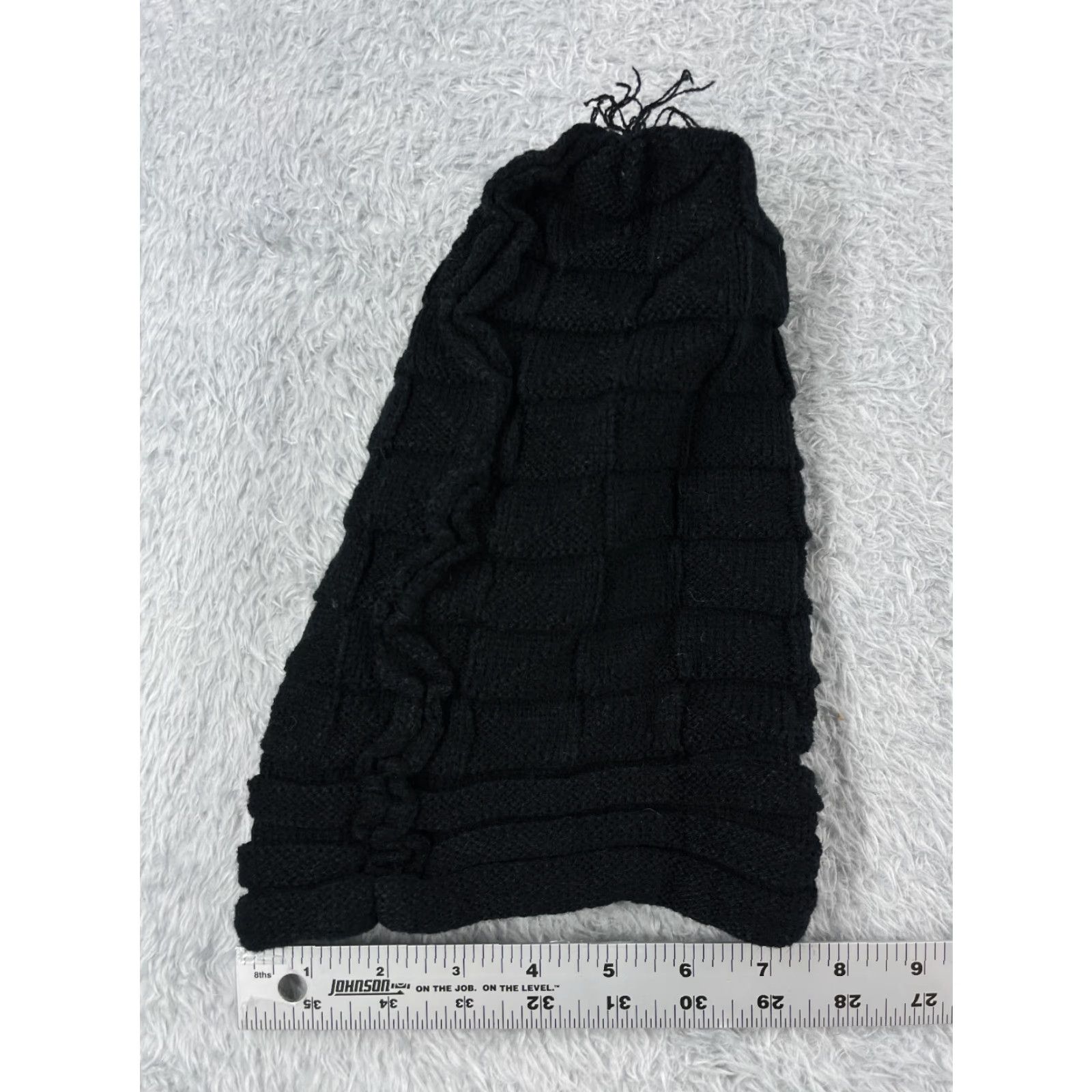 Vintage 100% Acrylic Beanie Womens One Size Black Slouch Knit Stretch Snow Ski Toque Size ONE SIZE - 5 Thumbnail