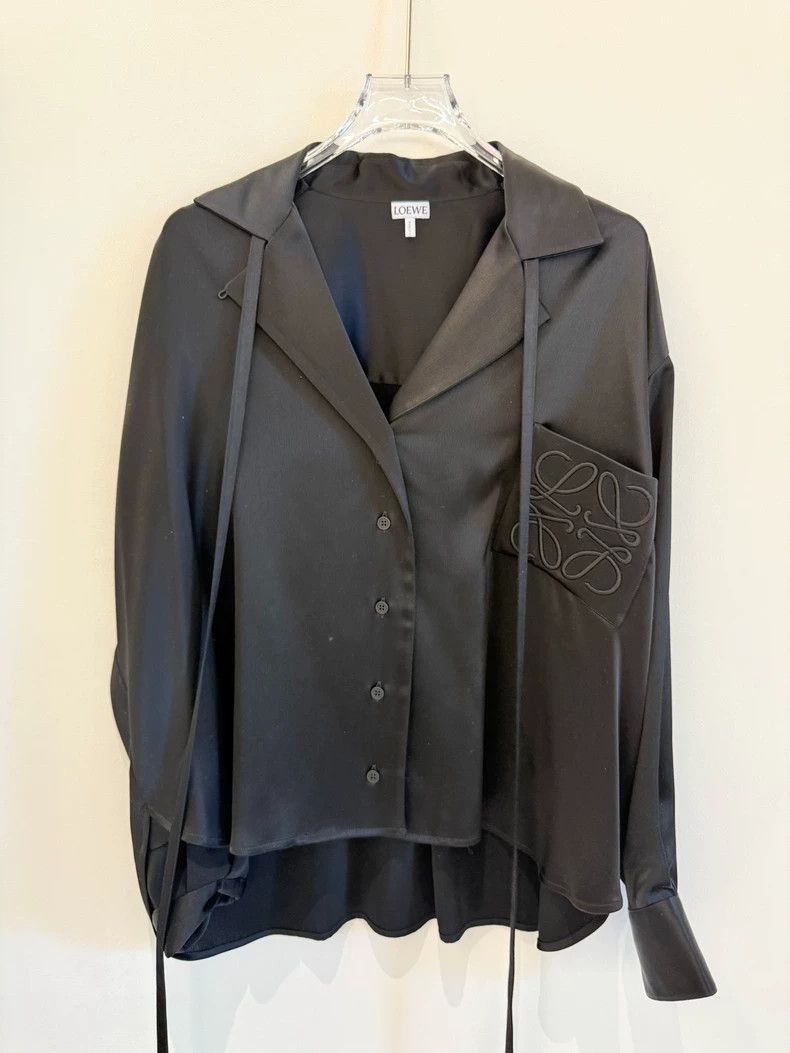 Loewe Loewe Black silk shirt Size XXS / US 00 / IT 34 - 1 Thumbnail
