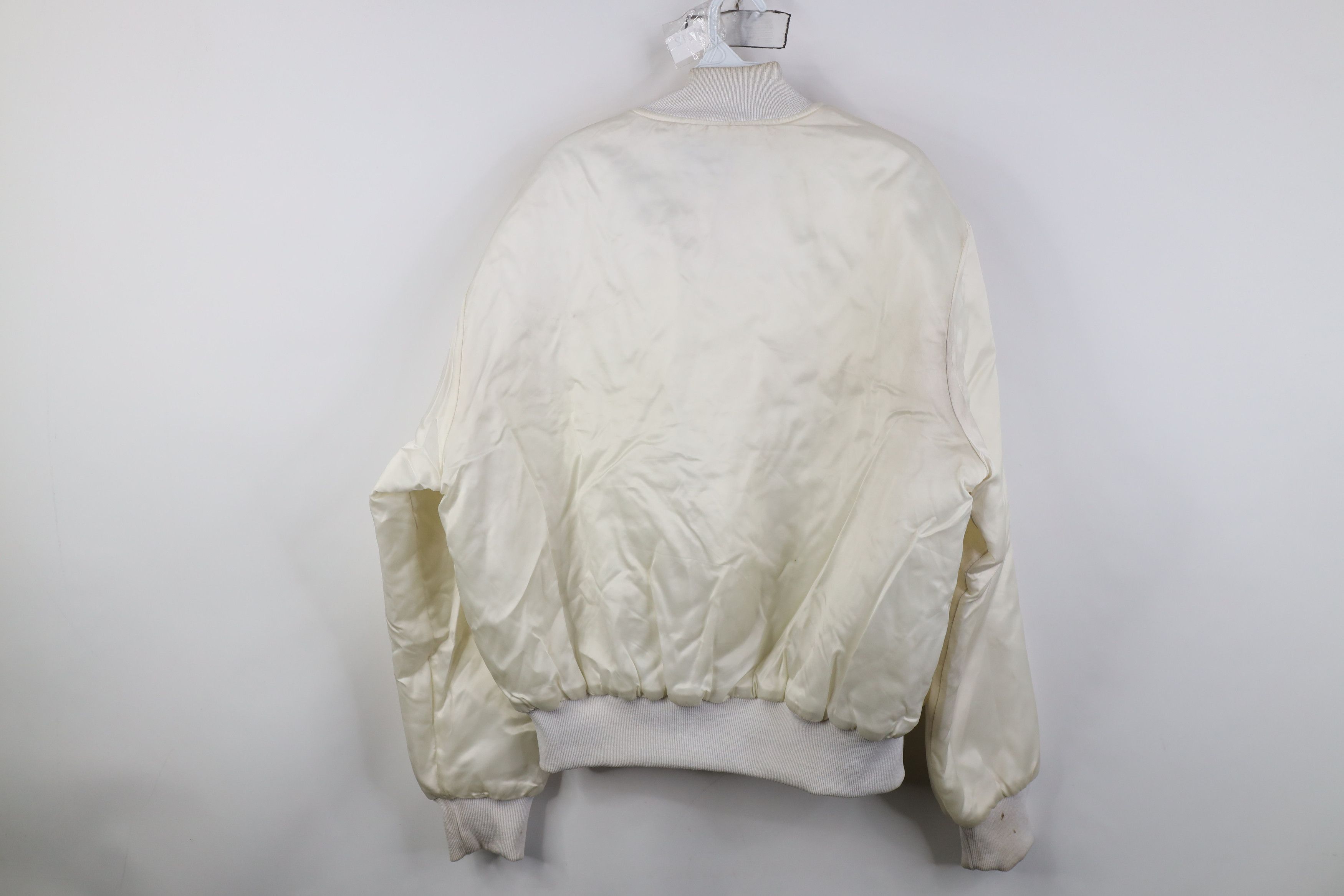 Vintage Vintage 80s 90s Streetwear Satin Bomber Jacket White USA Size US XL / EU 56 / 4 - 14 Thumbnail