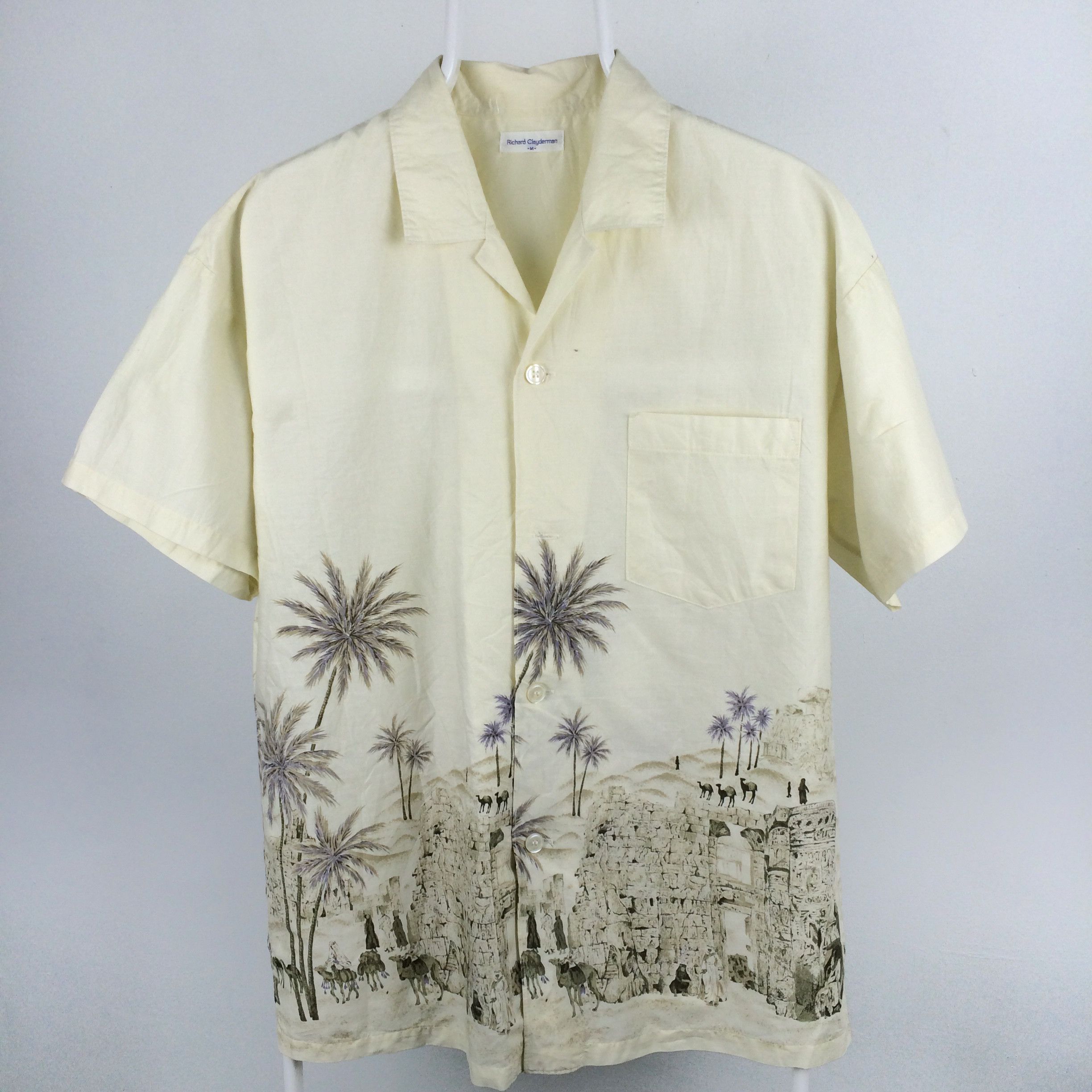 Designer × Vintage H38 RICHARD CLAYDERMAN BOWLING SHIRT ARABIC CULTURE ART Size US M / EU 48-50 / 2 - 1 Thumbnail