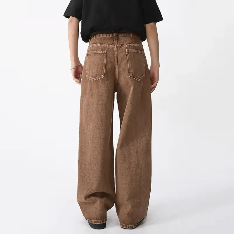Jean × Vintage Vintage Style Coffee Straight Loose Jeans Pants Size US 32 / EU 48 - 2 Thumbnail