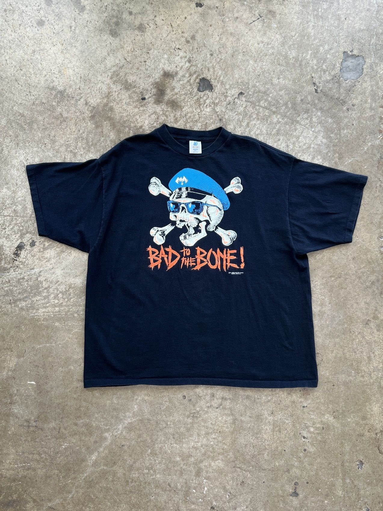 Vintage Vintage 1991 Bad to the Bone Skull Single Stitch Tee 2XL Size US XXL / EU 58 / 5 - 2 Thumbnail