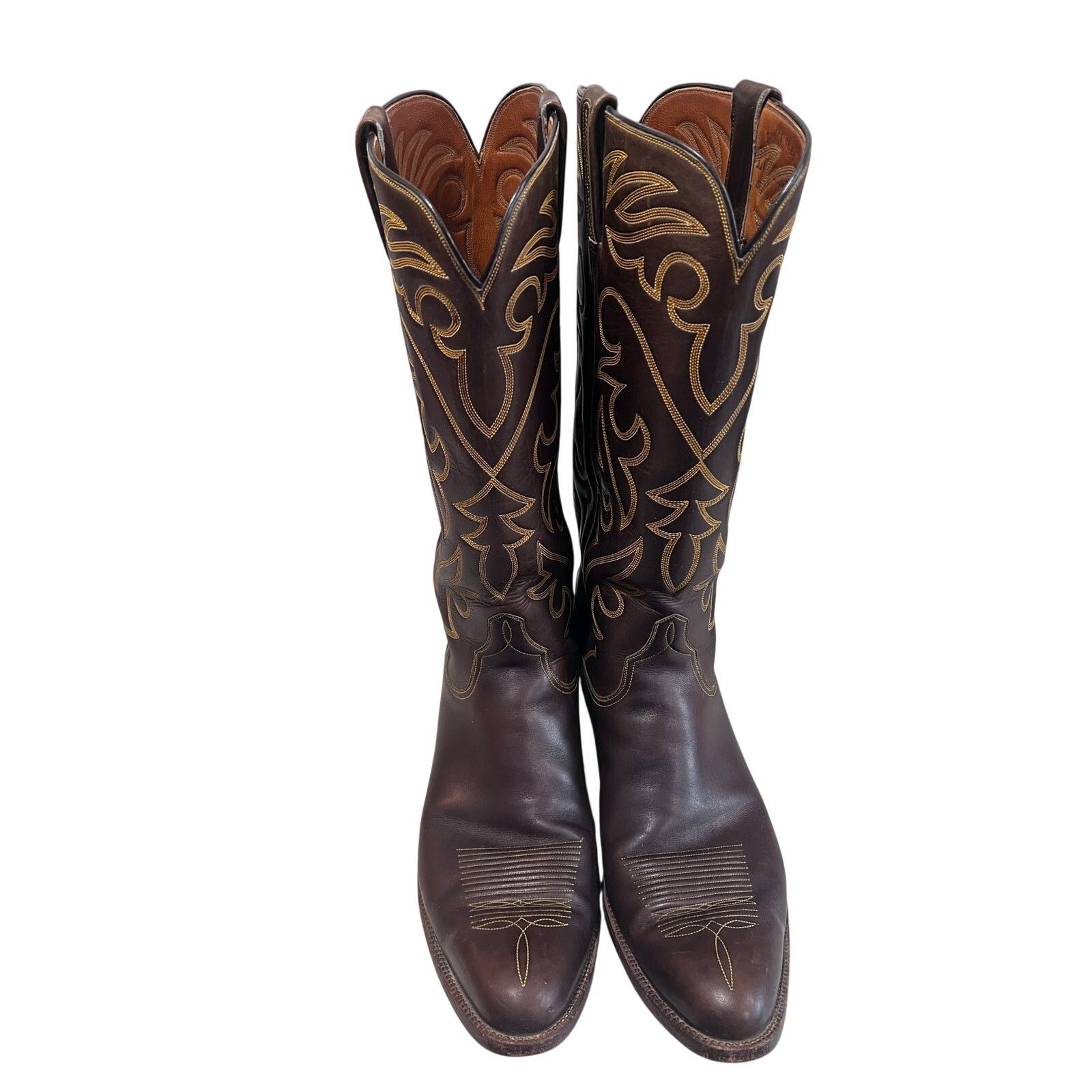 Lucchese Vintage Lucchese Mens 12 Espresso Smooth Boots Round Toe USA Size US 12 / IT 42 - 3 Thumbnail