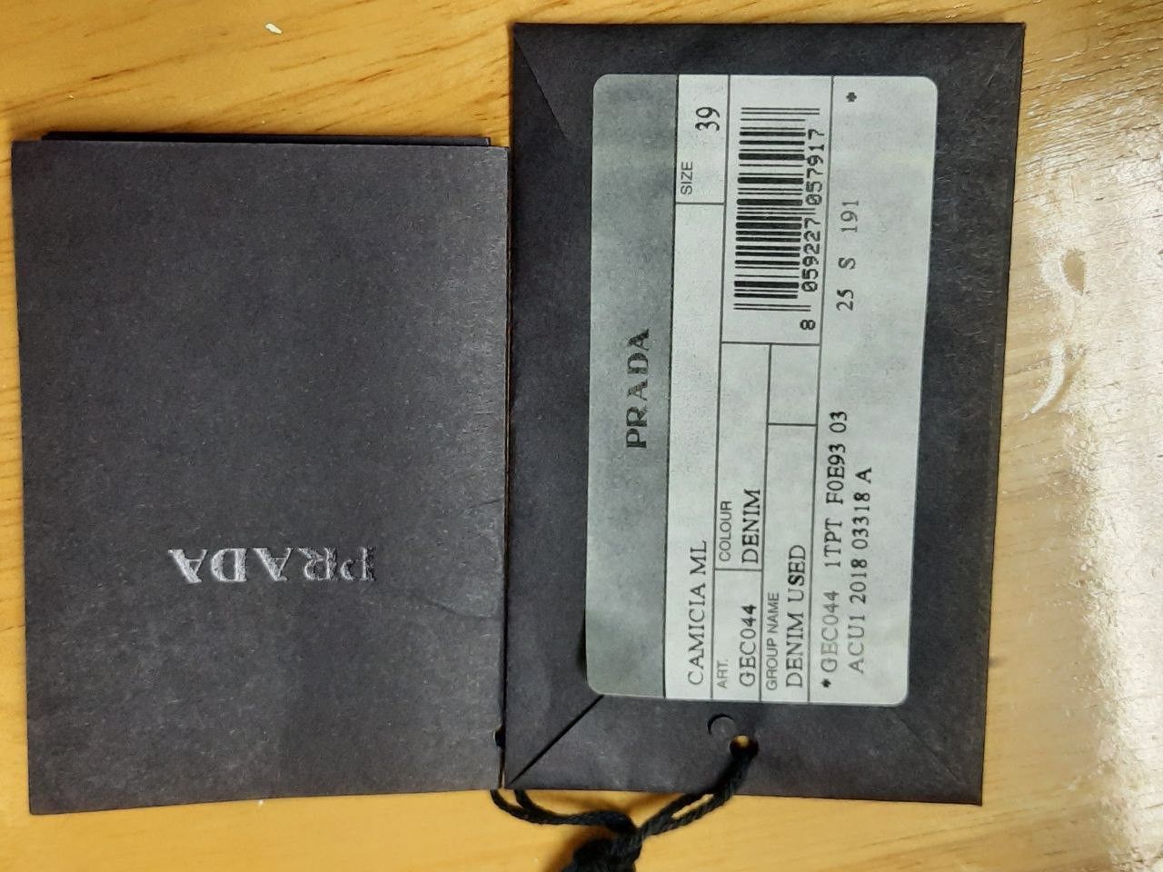 Prada *New* Logo Denim Shirt Size US M / EU 48-50 / 2 - 8 Thumbnail