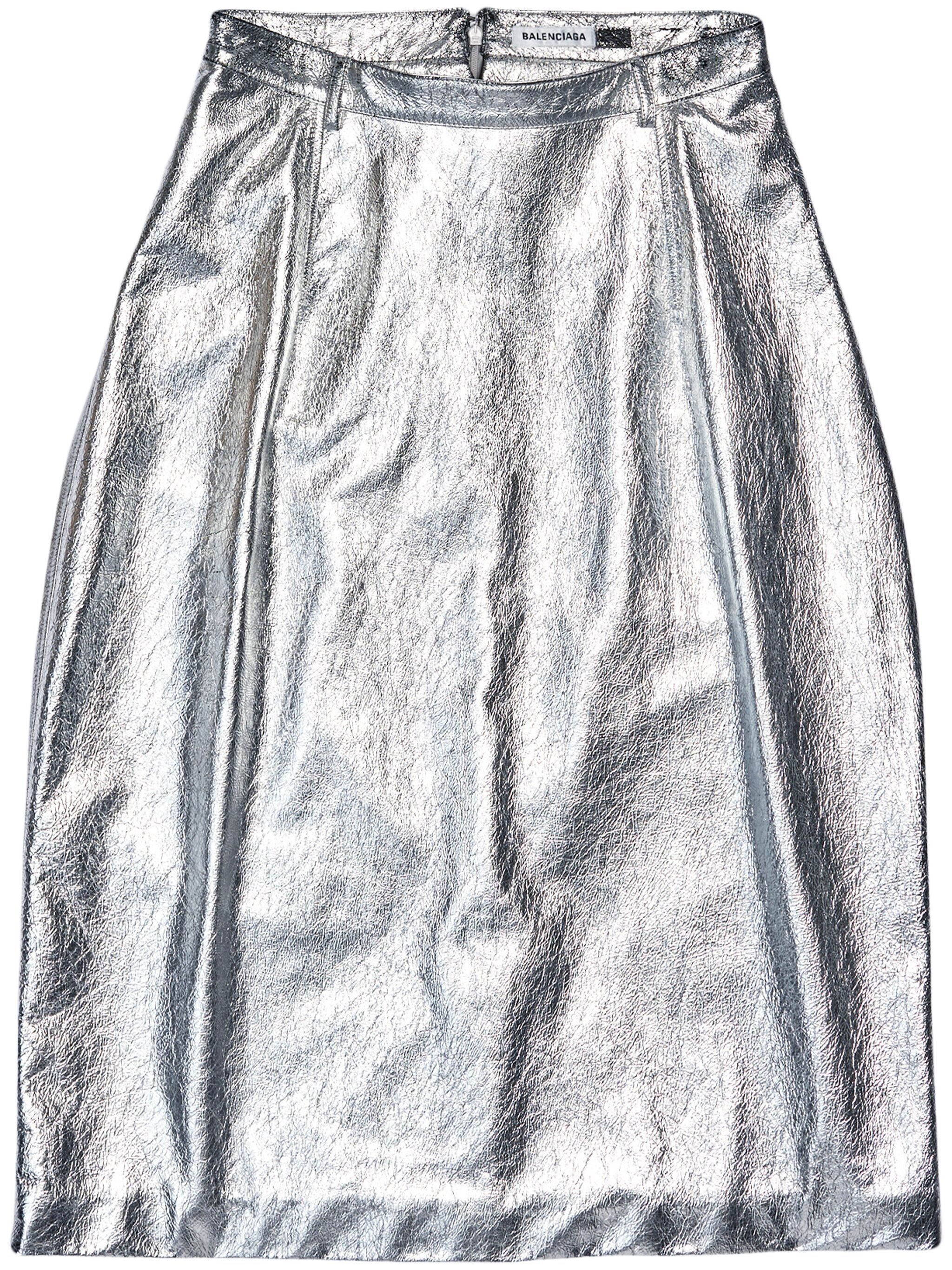 Balenciaga o1srvl11e1124 Large Skirt in Silver Size 26" / US 2 / IT 38 - 1 Thumbnail
