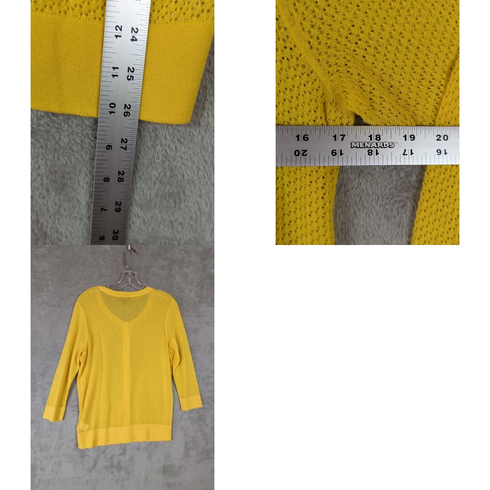 Talbots Talbots Cardigan Sweater L Petite Yellow Open-Knit 3/4 Sleeve Button Cotton Lightwight Lightweight Spring Summer Women Mens? Size L / US 10 / IT 46 - 8 Thumbnail