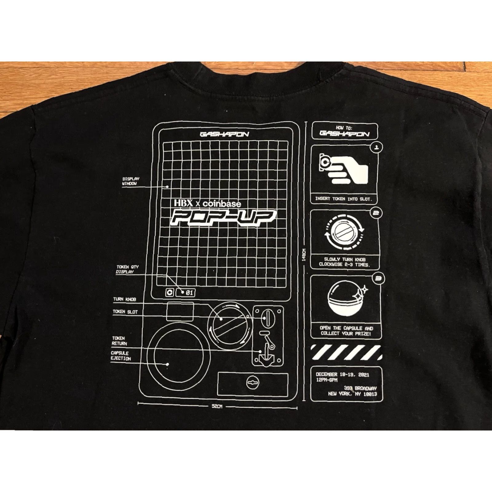 Vintage HBX x Coinbase Pop Up NYC Gashapon Shirt Men’s Large Black Graphic Print Cotton Crew Neck Short Sleeve Logo HBX T-Shirt City Hipster 2020s Mens Size US L / EU 52-54 / 3 - 7 Thumbnail