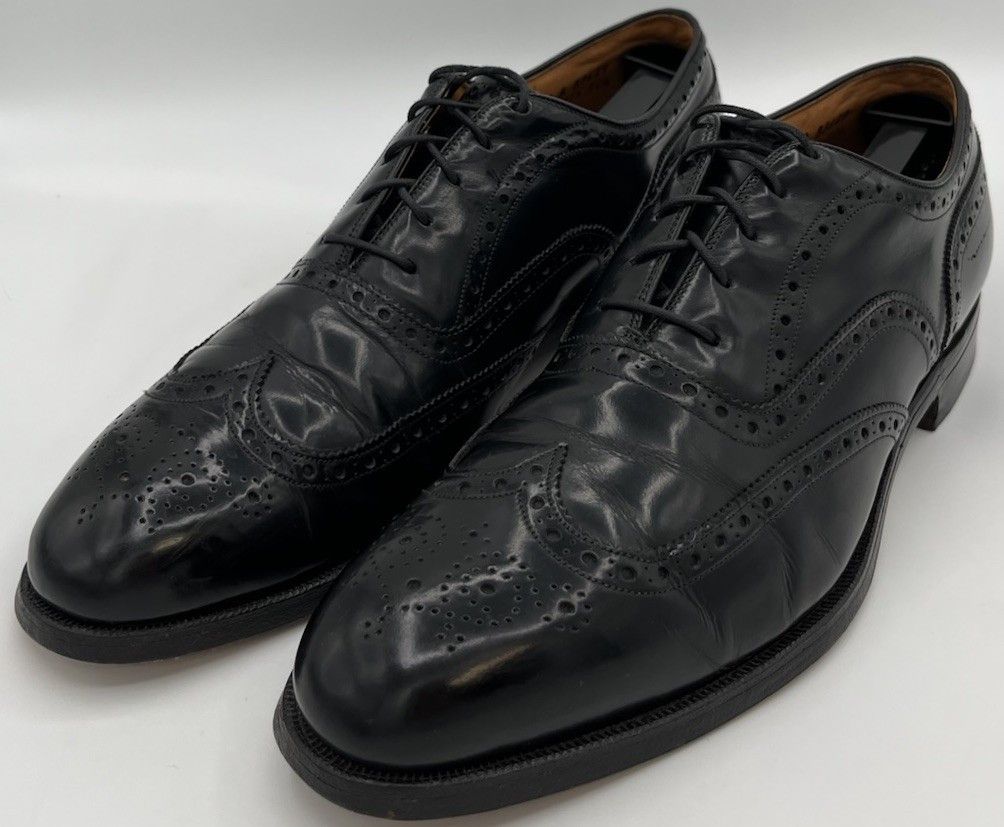 Johnston & Murphy Vtg Johnston & Murphy Aristocraft Black Shell Cordovan 10C Size US 10 / EU 43 - 1 Thumbnail