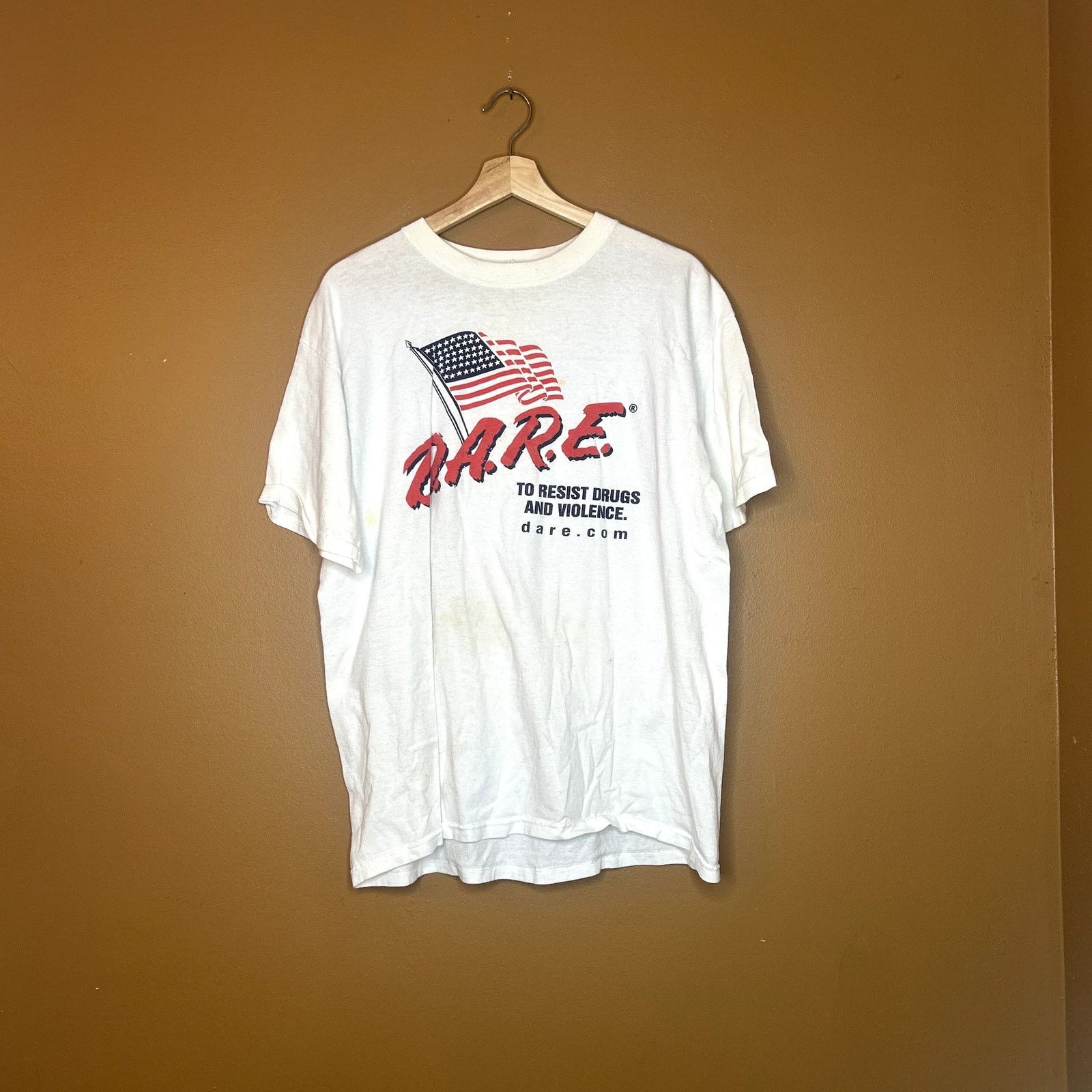 Anvil × Vintage Y2K DARE USA T-Shirt Has stains Size US XL / EU 56 / 4 - 2 Thumbnail