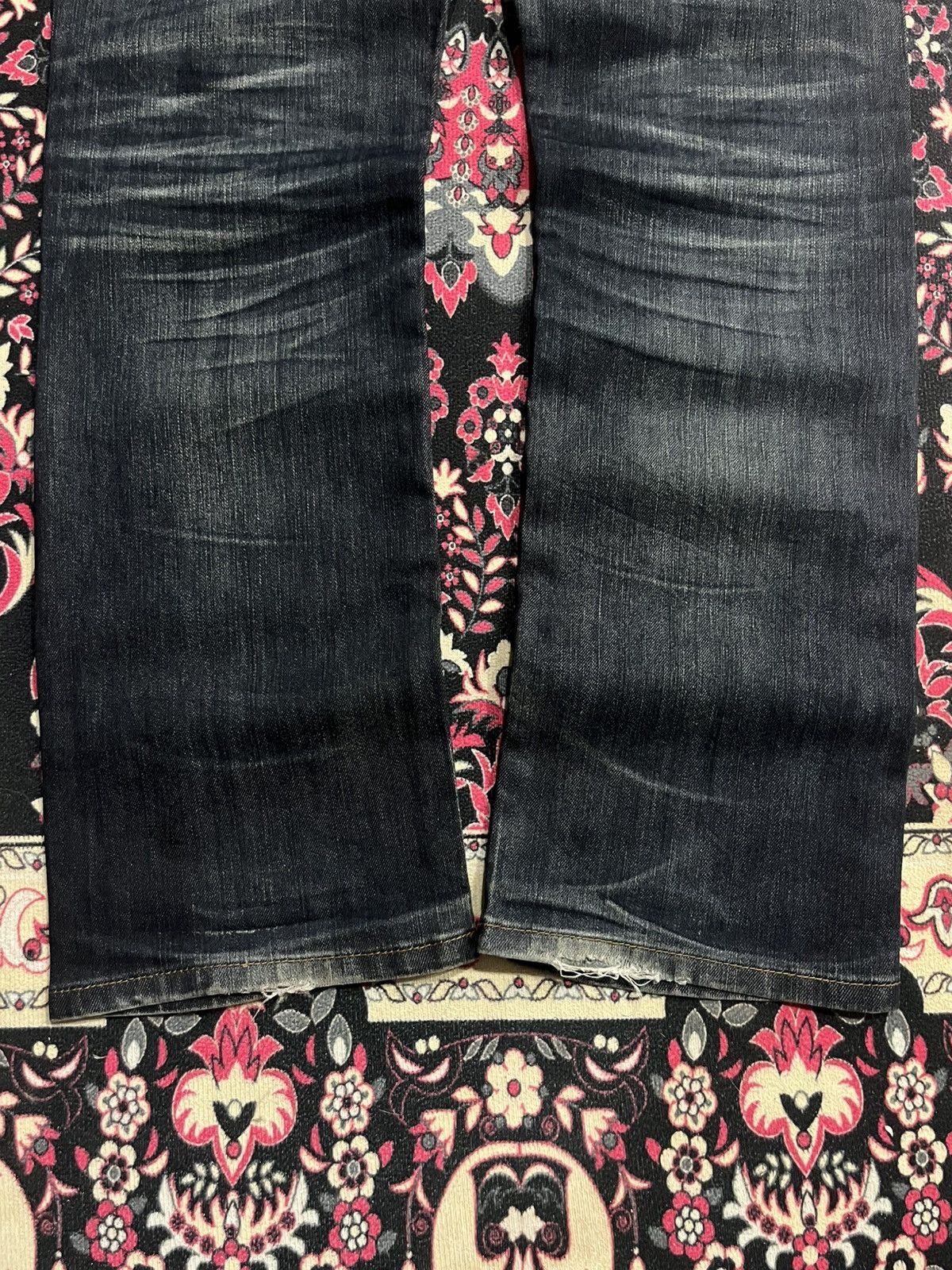 Element Vintage Element Dark Blue Washed Distress Straight Leg Jeans Size US 32 / EU 48 - 13 Thumbnail