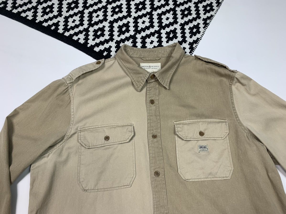 Denim & Supply Ralph Lauren × Ralph Lauren × Vintage Denim & Supply Ralph Lauren Beige Shirt Pocket Size XL Size US XL / EU 56 / 4 - 3 Thumbnail