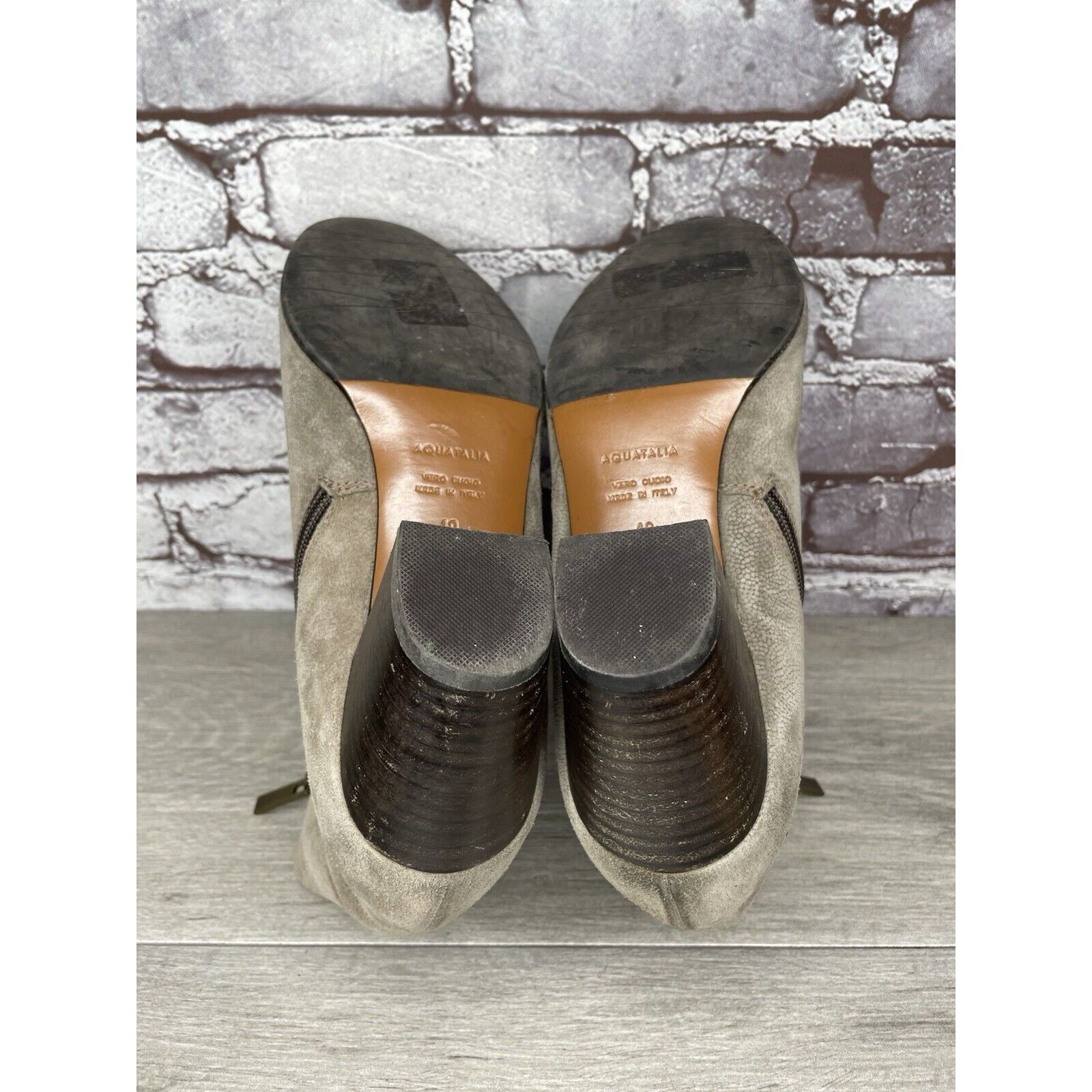 Aquatalia Aquatalia Taupe Suede Leather Side Zip Heel Ankle Booties Wo Size US 10 / IT 40 - 13 Thumbnail