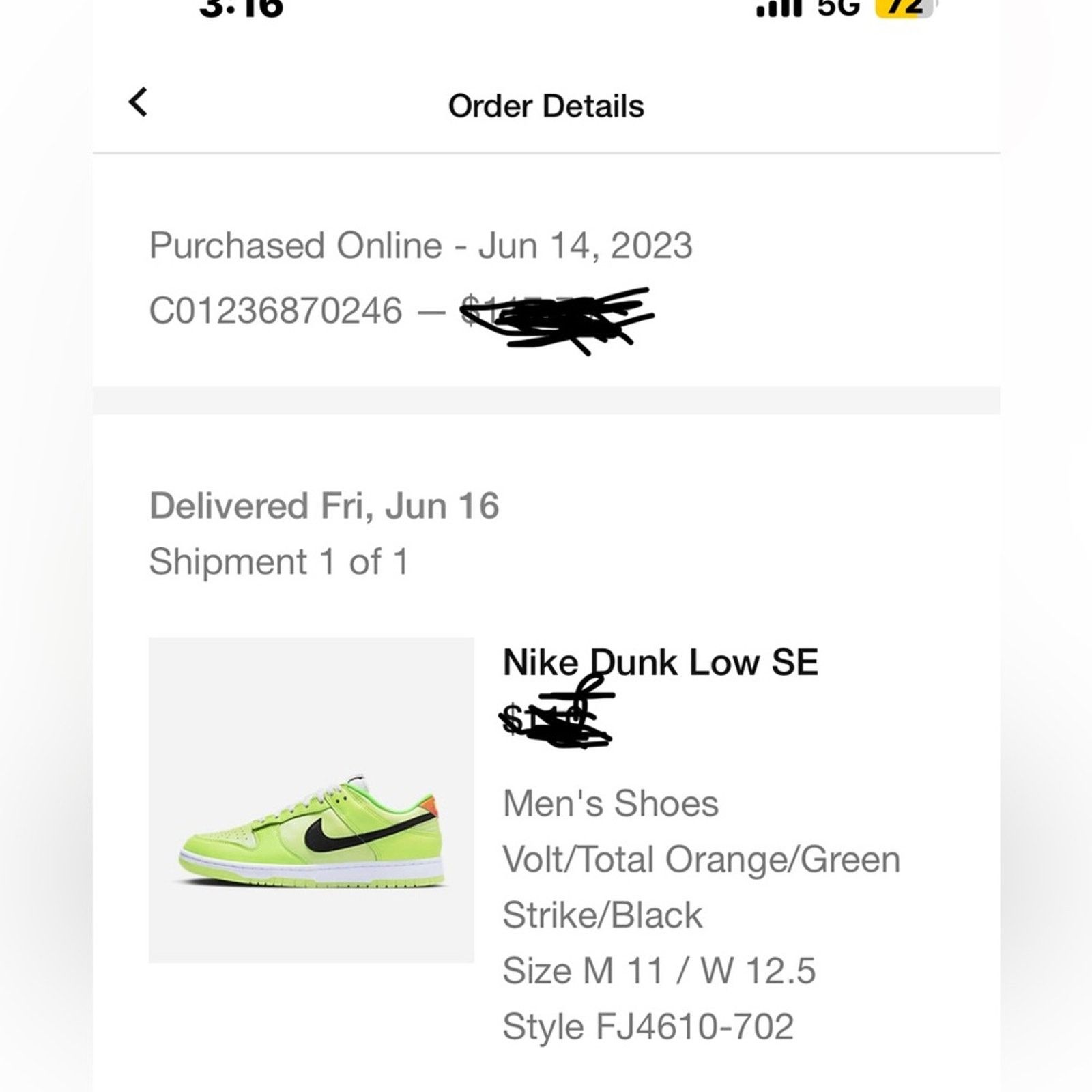 Nike Nike Dunk Low SE Splash Volt Glow in Dark Mens 11 NEW IN BOX Size US 11 / EU 44 - 10 Thumbnail