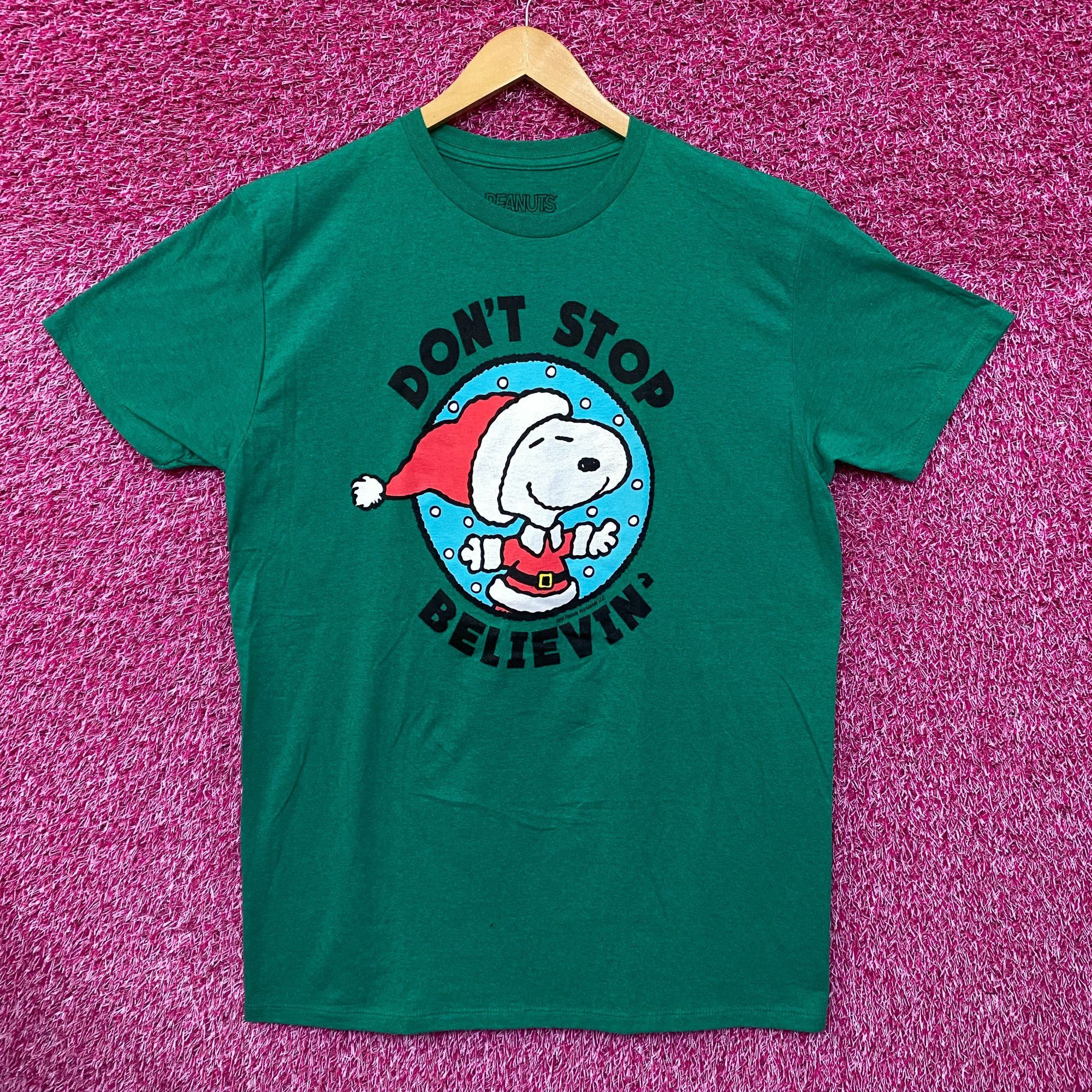 Peanuts Santa Snoopy Dont Stop Believin Peanuts Christmas Tee L Size US L / EU 52-54 / 3 - 1 Thumbnail
