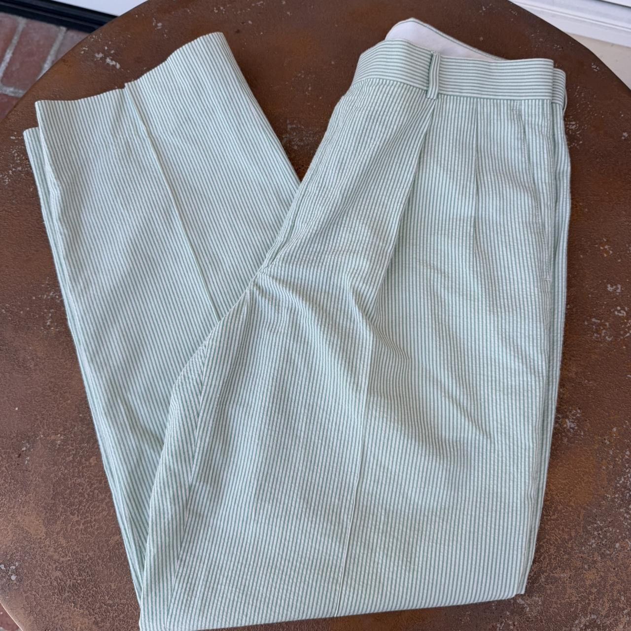 Paul Fredrick Paul Fredrick Pinstripe Cotton Pleated Suit Pant Size 32 Size US 32 / EU 48 - 4 Thumbnail