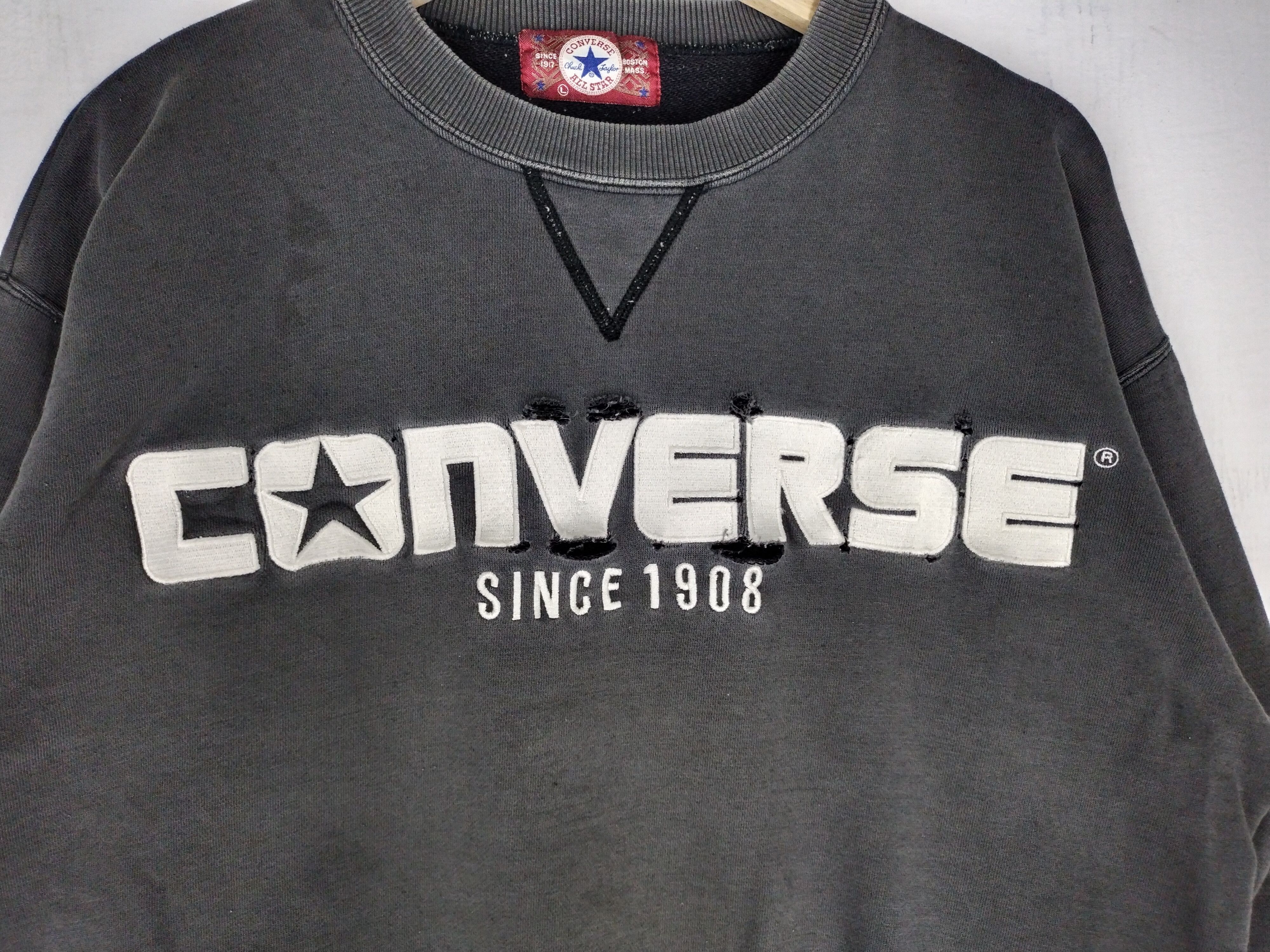Converse × Vintage Vtg Converse Box Logo Sweatshirt Size US L / EU 52-54 / 3 - 3 Thumbnail