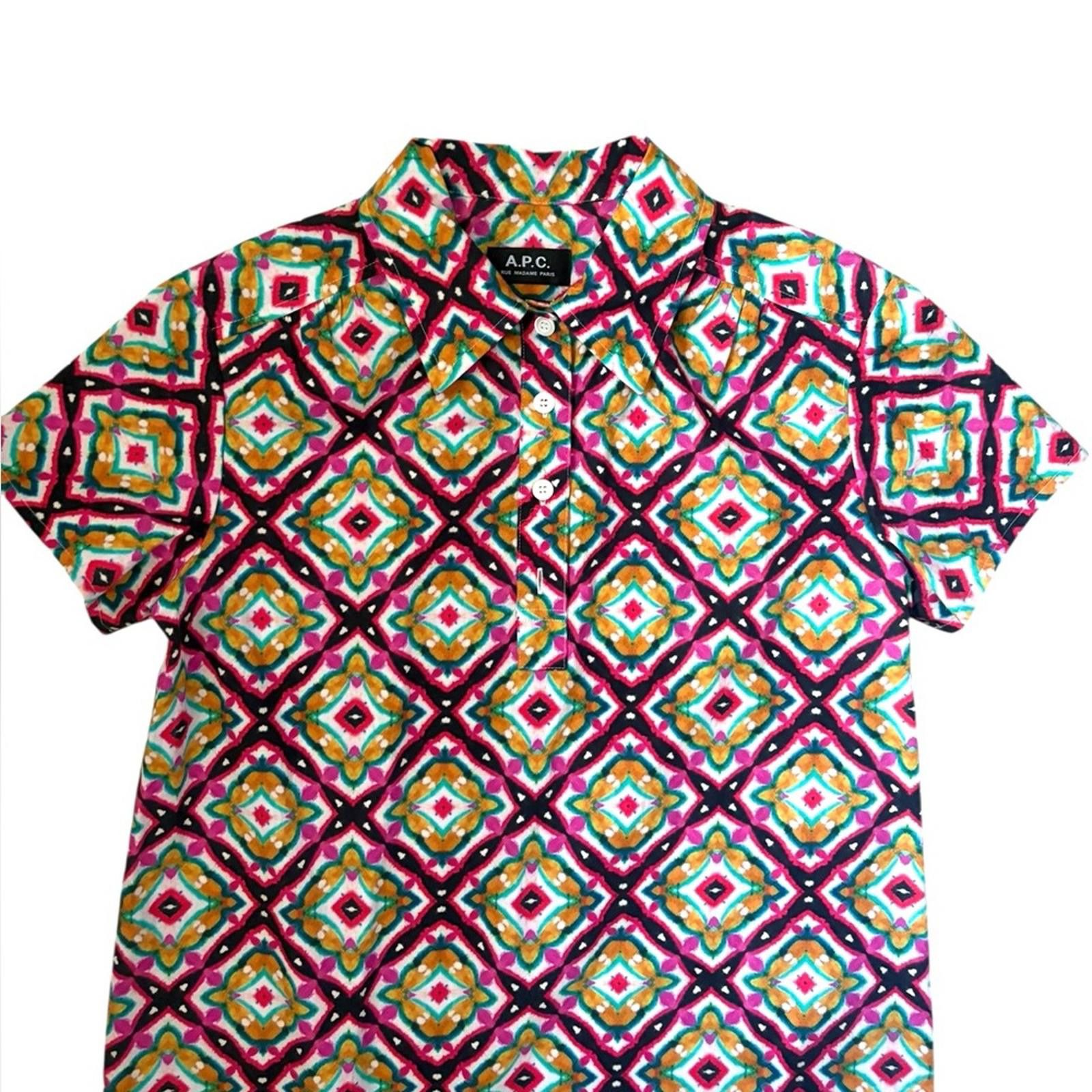 A.P.C. A.P.C. Geometric Cotton Prudence Shirt Mini Dress FR 36/US S Size S / US 4 / IT 40 - 10 Thumbnail