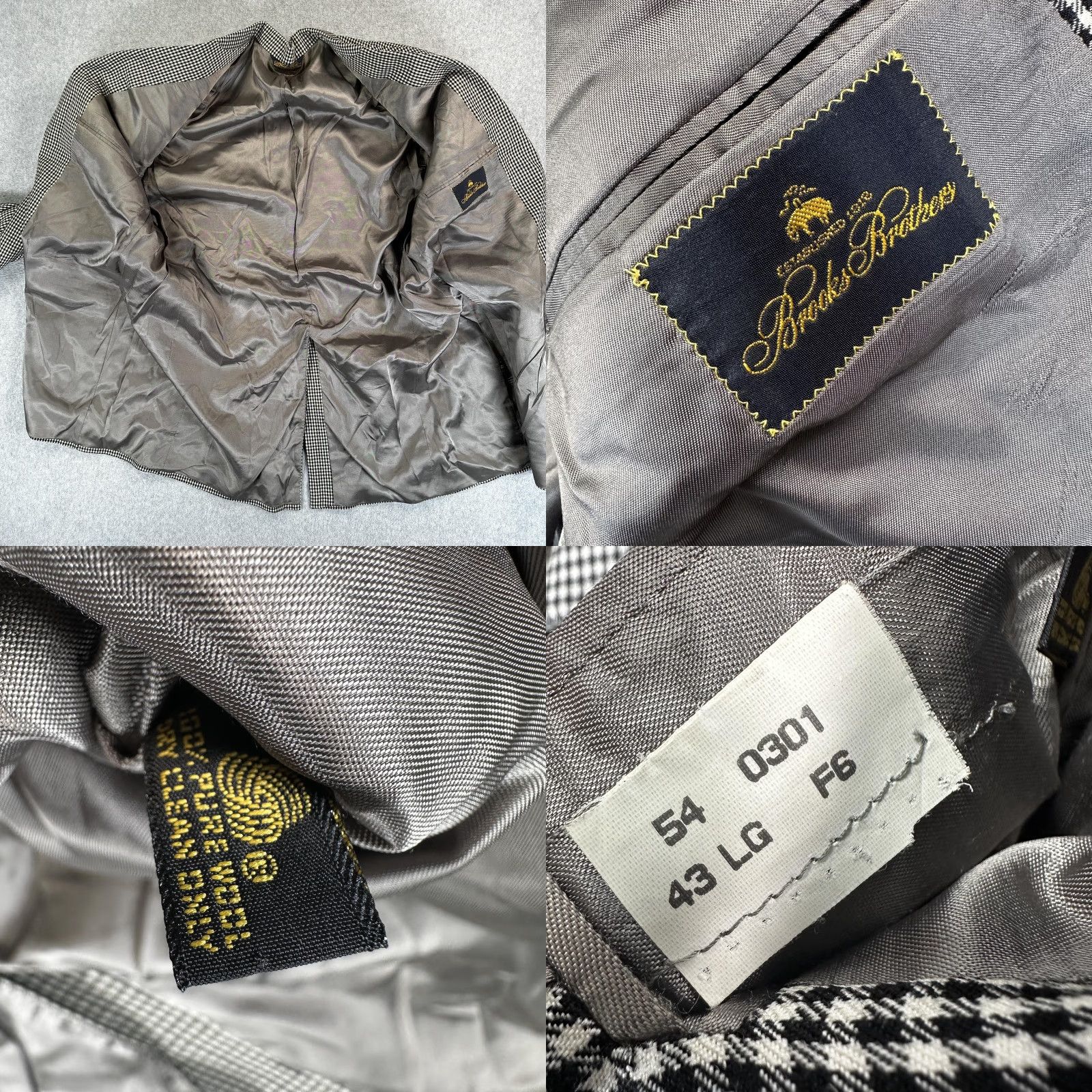 Brooks Brothers Brooks Brothers Blazer Sport Coat Mens 43 Gray Check Wool Tweed Made USA Size 46R - 8 Thumbnail
