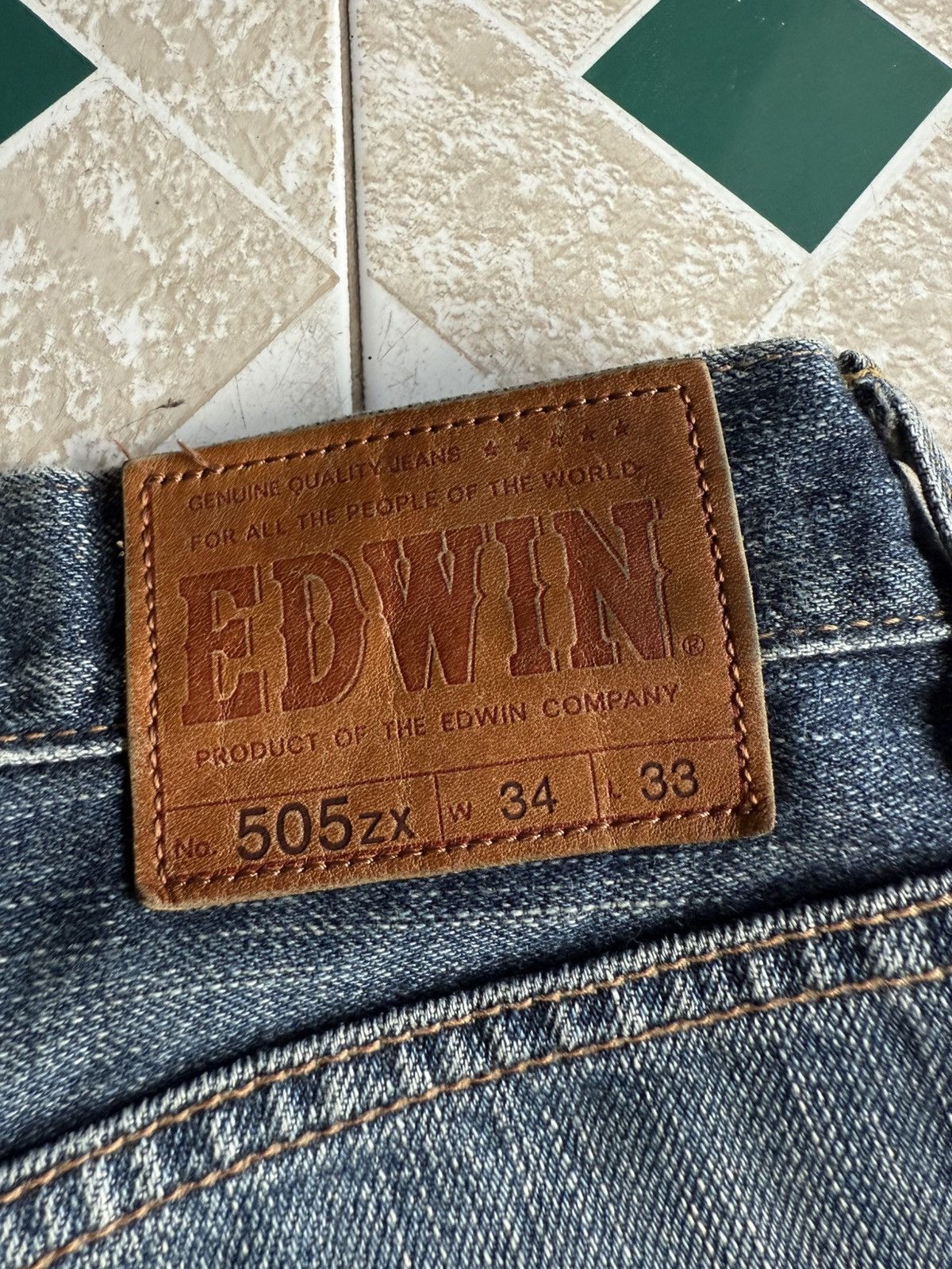 Edwin 90’s EDWIN 505ZX RARE JAPANESE POCKET LOGO RETRO DENIM PANTS Size US 34 / EU 50 - 6 Thumbnail