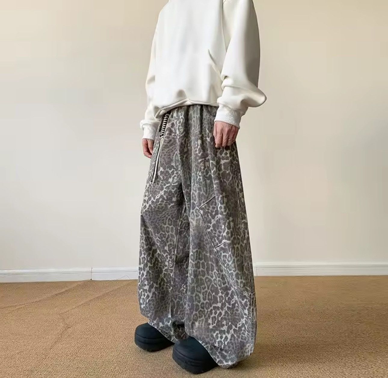 Other Leopard Baggy Streetwear Y2k Loose Jeans Pants Size US 30 / EU 46 - 3 Thumbnail