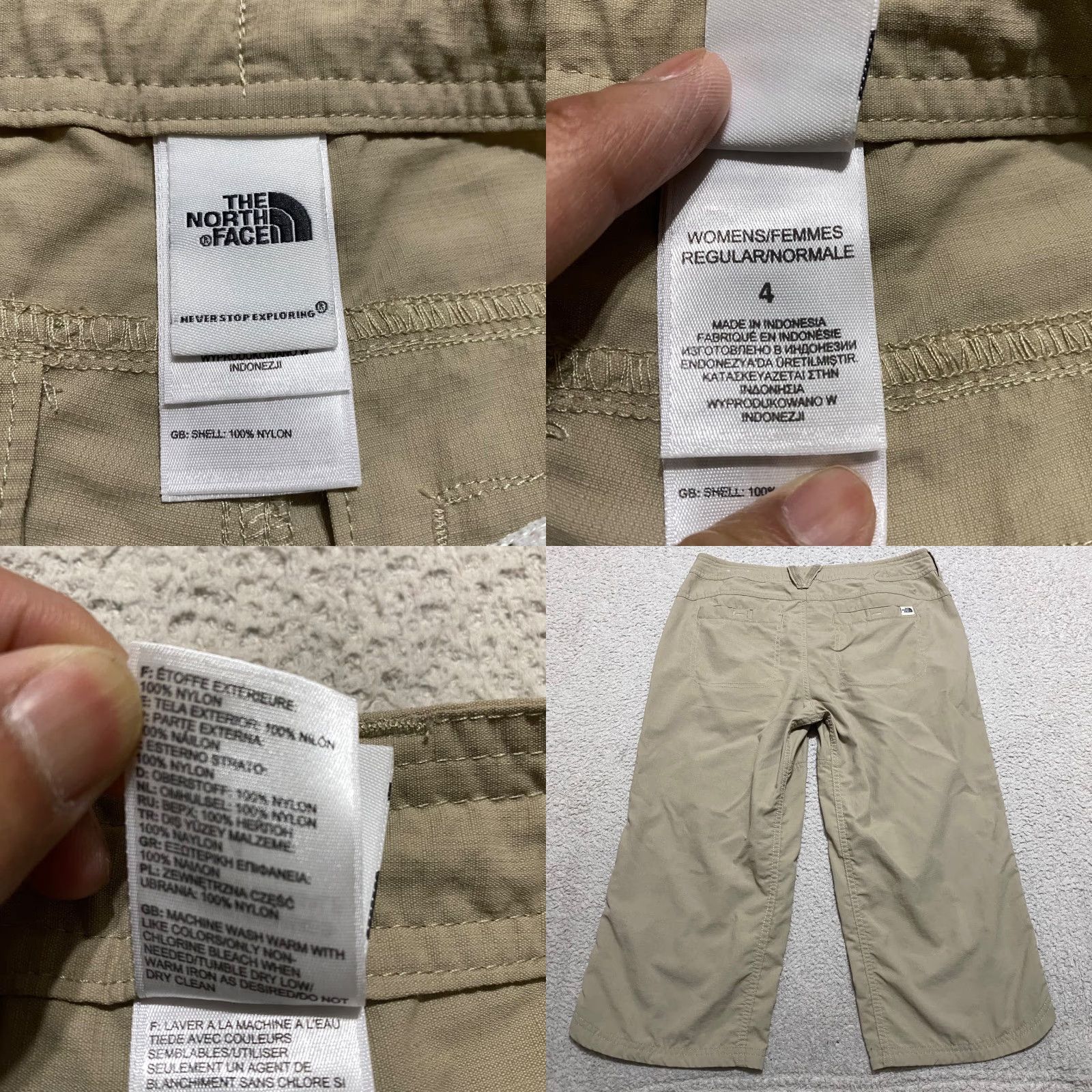The North Face VINTAGE THE NORTH FACE Capri Pants Women Sz 8 Beige Nylon Capri Pockets 19 In inseam Regular Rise Mid 8.5-10.5 In Womens Size 27" / US 4 / IT 40 - 8 Thumbnail