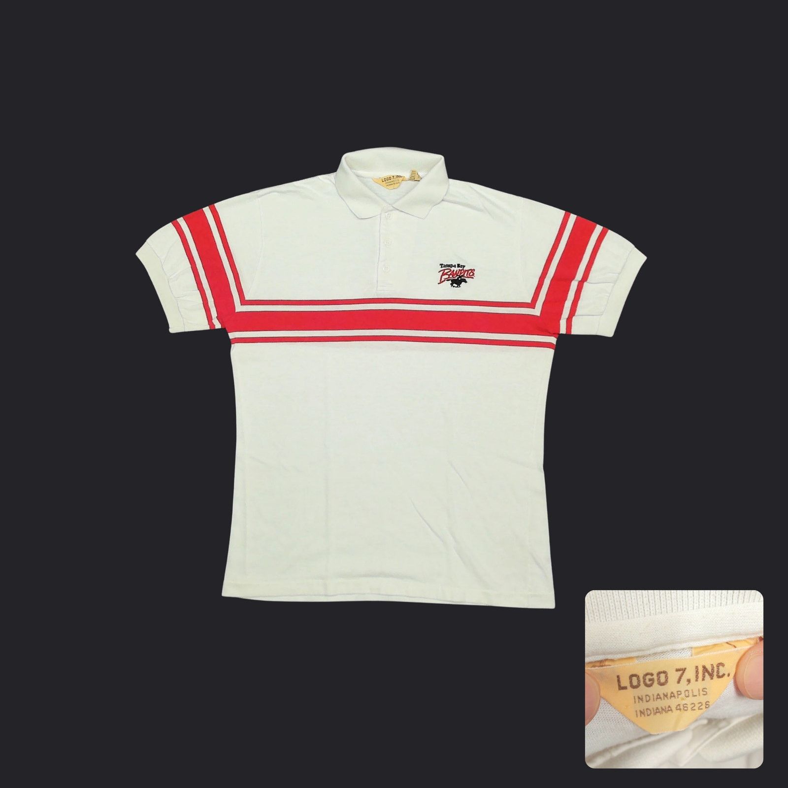 Logo 7 Logo 7 | VTG 80s Tampa Bay Bandits USFL Single Stitch Polo Size US L / EU 52-54 / 3 - 1 Thumbnail