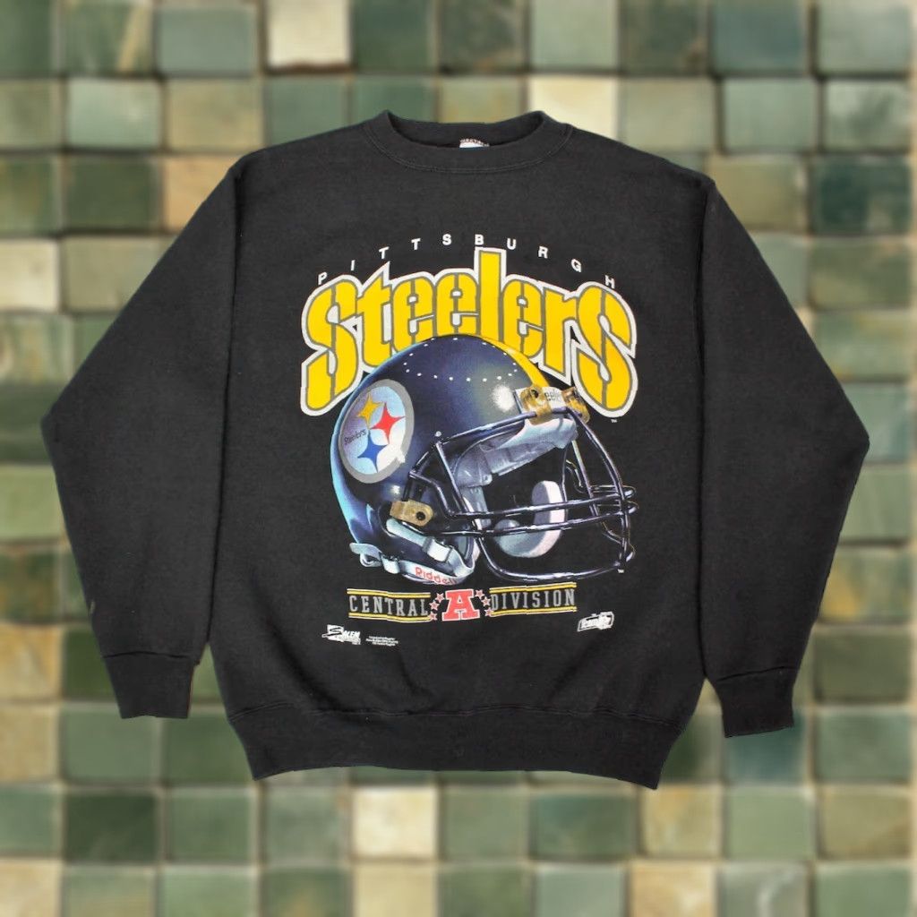 Salem Sportswear Mens 90s Pittsburgh Steelers Football Helmet Sweatshirt Sz M Salem Sportswear Size US M / EU 48-50 / 2 - 1 Thumbnail