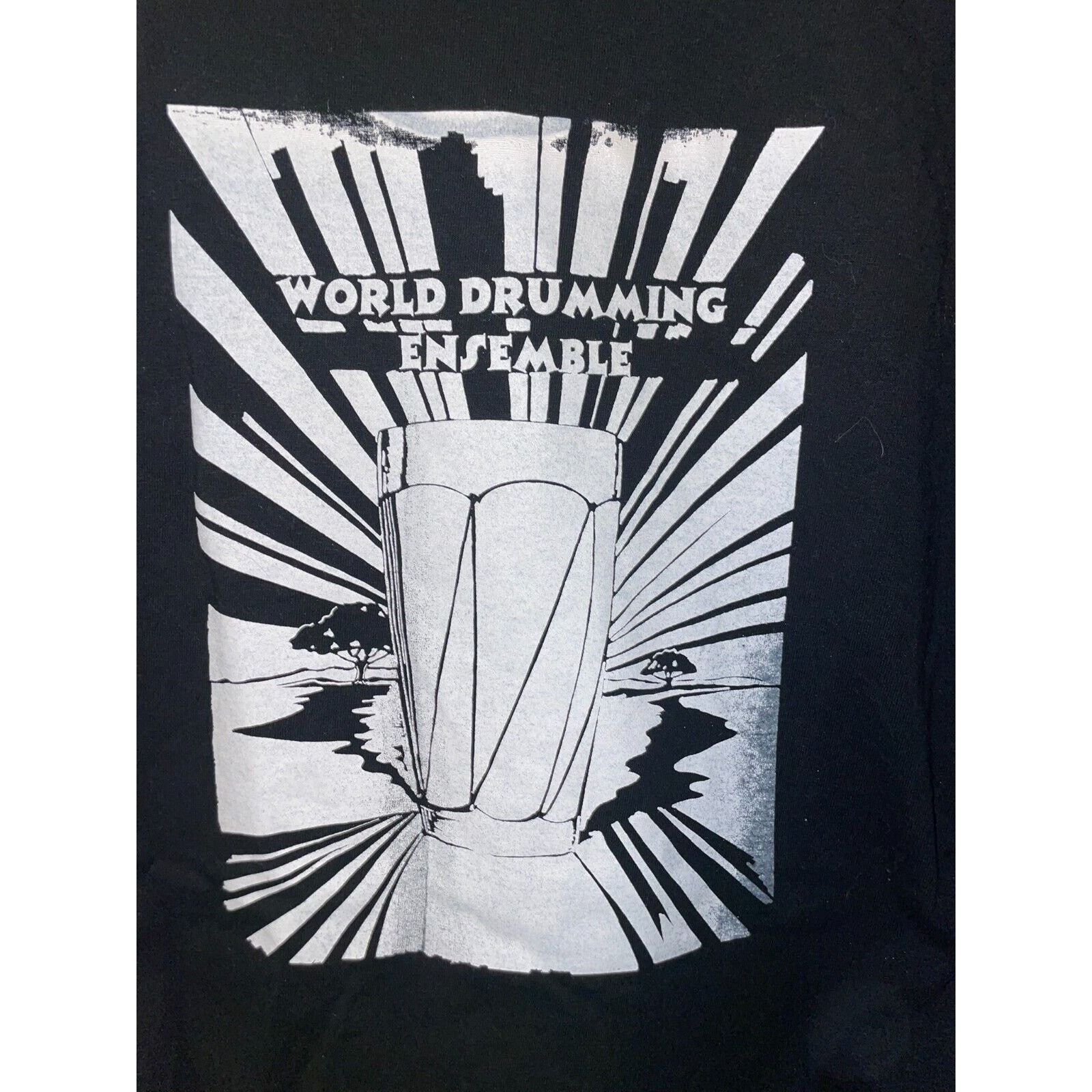 Jerzees Drum Shirt World Drumming Ensemble Black Tee 90s Vintage L Size US L / EU 52-54 / 3 - 5 Thumbnail