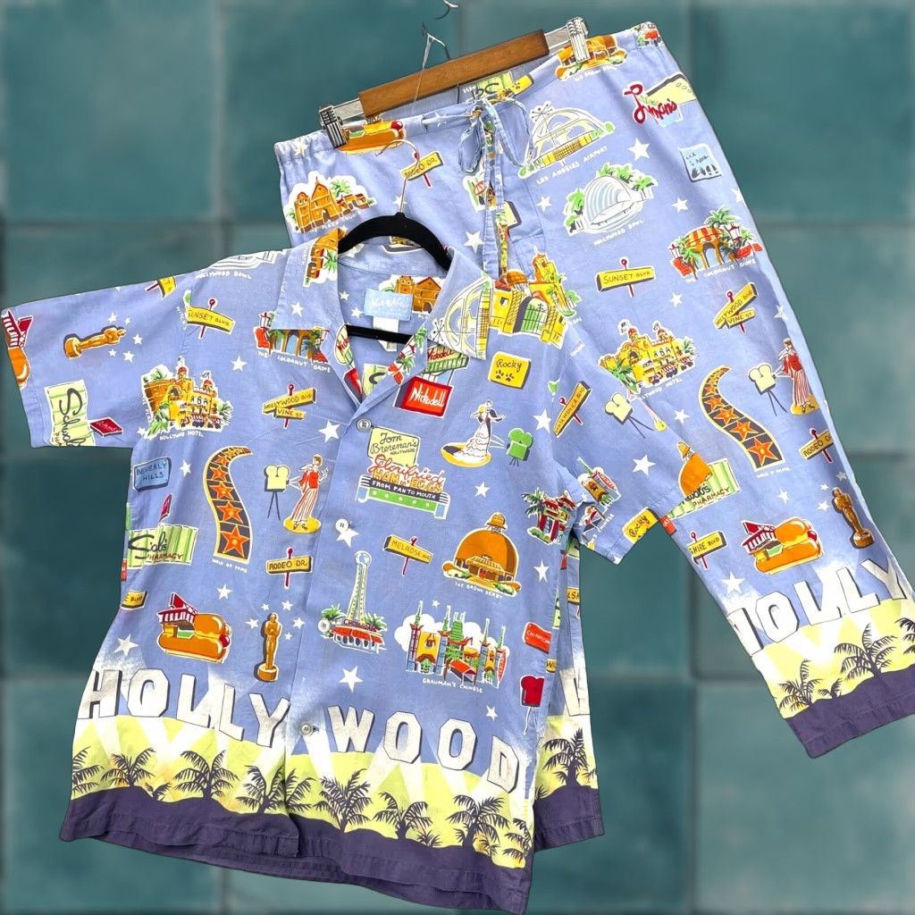 Nick Nora Mens Hollywood Celebrity Pajamas Small Short Sleeve Blue