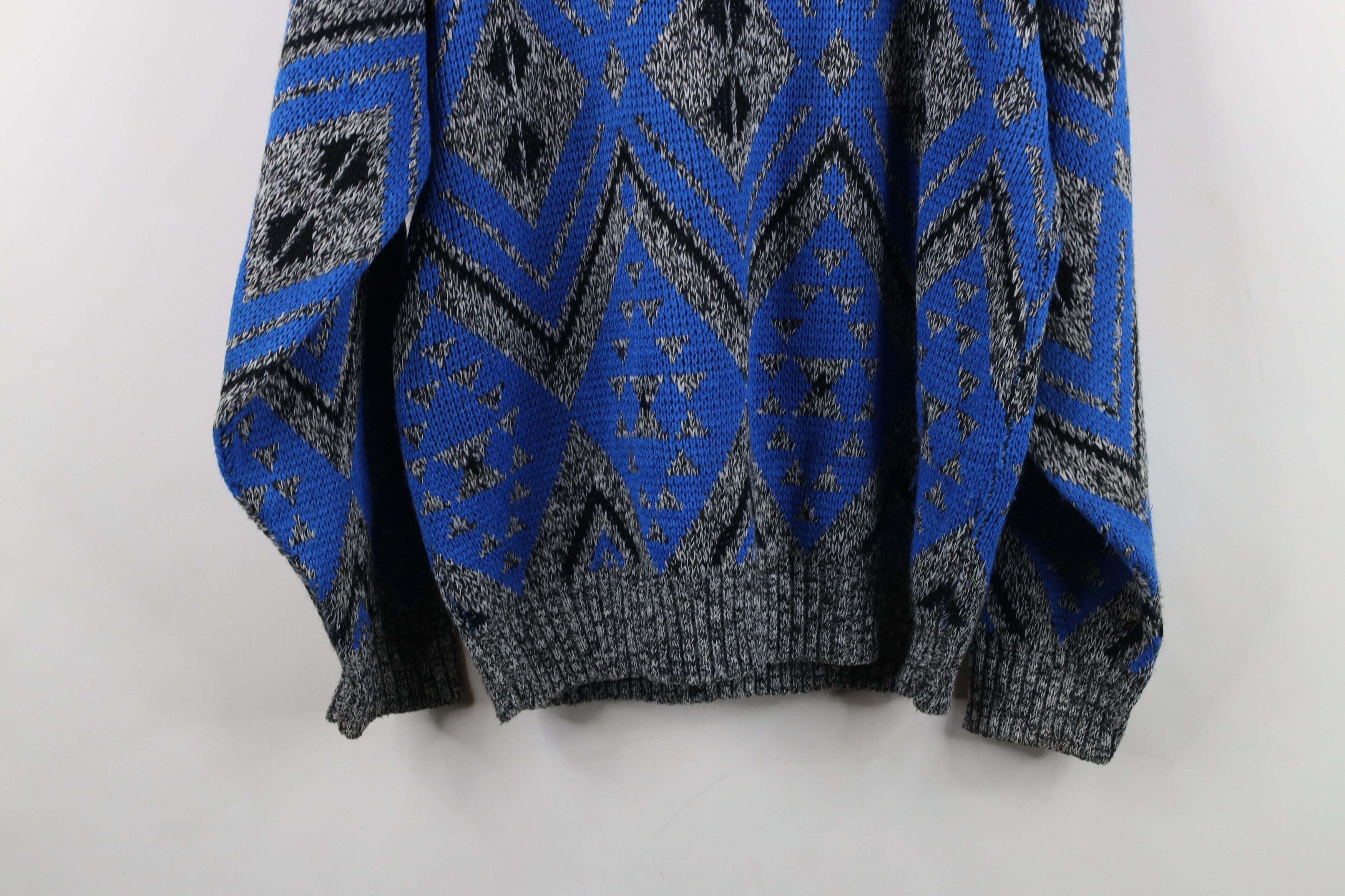 Vintage Vintage 90s Streetwear Fair Isle Diamond Knit Sweater USA Size XL / US 12-14 / IT 48-50 - 13 Thumbnail