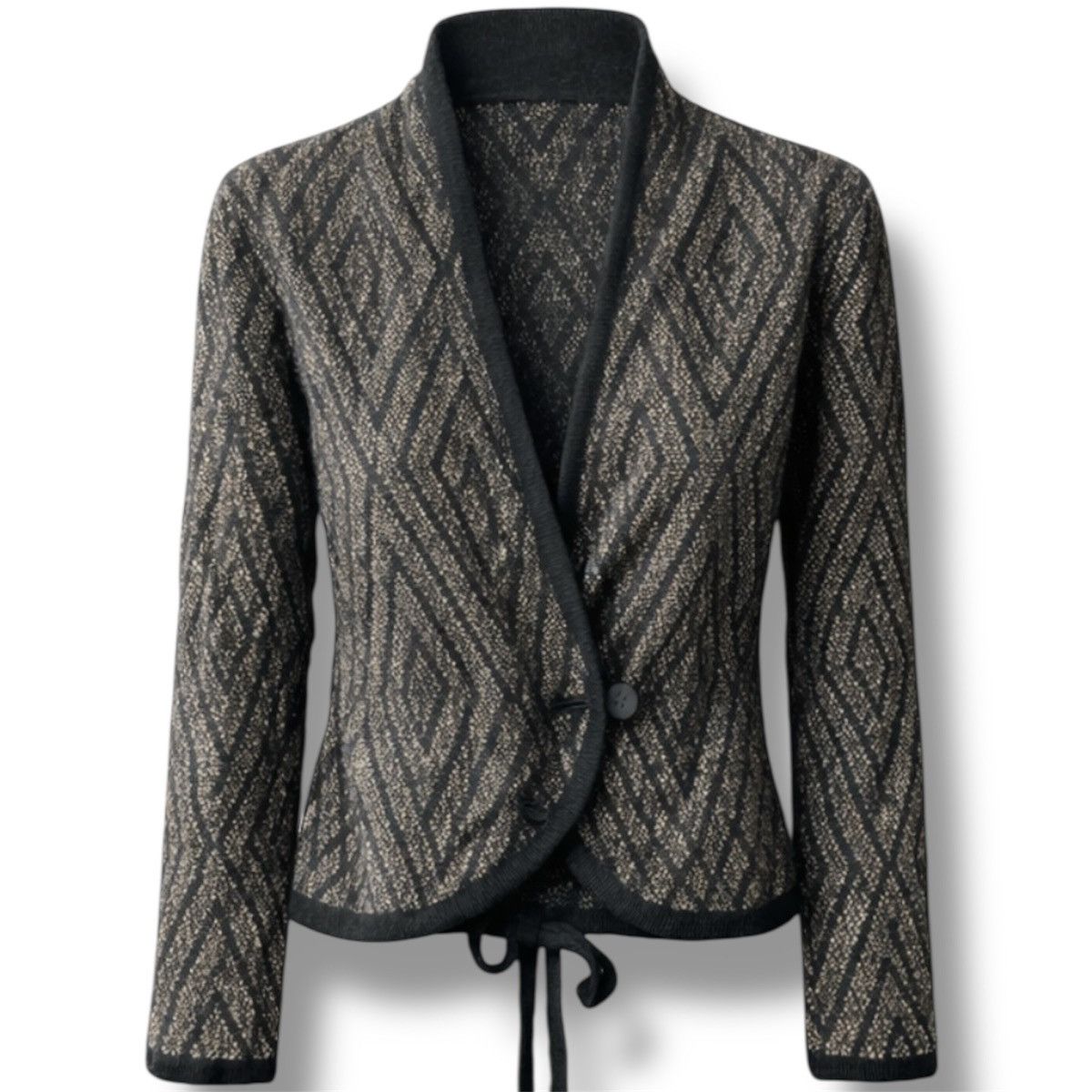 Max Mara MAX MARA ITALY CLASSIC ABSTRACT MOHAIR WOOL CARDIGAN SWEATER Size XL / US 12-14 / IT 48-50 - 1 Thumbnail
