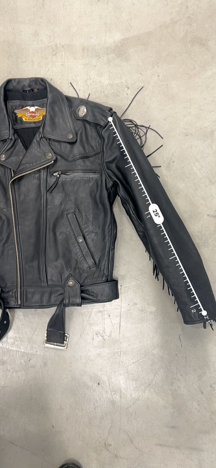 Harley Davidson Harley-Davidson Black Leather Fringe Motorcycle Jacket Size US L / EU 52-54 / 3 - 6 Thumbnail