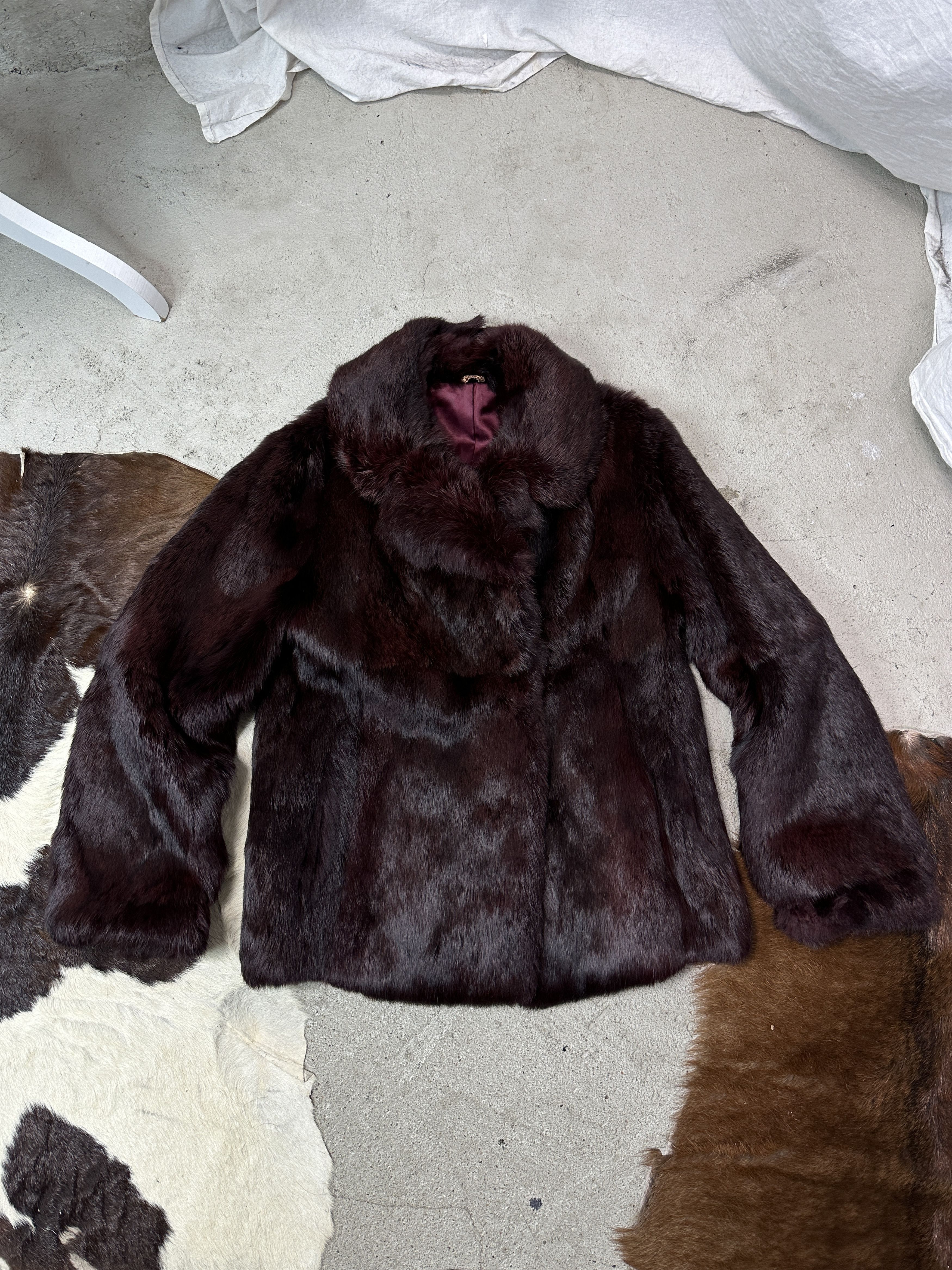 Vintage Vintage Old Money Cherry Red Real Rabbit Fur 90s Size S / US 4 / IT 40 - 2 Thumbnail
