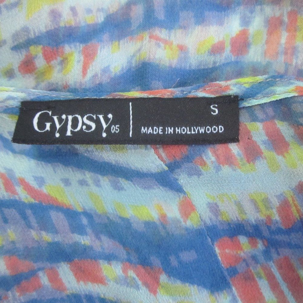 Gypsy 05 Gypsy 05 Anthropologie Womens Size S Oversized Sheer Silk Blouse Blue Wave Size S / US 4 / IT 40 - 2 Thumbnail