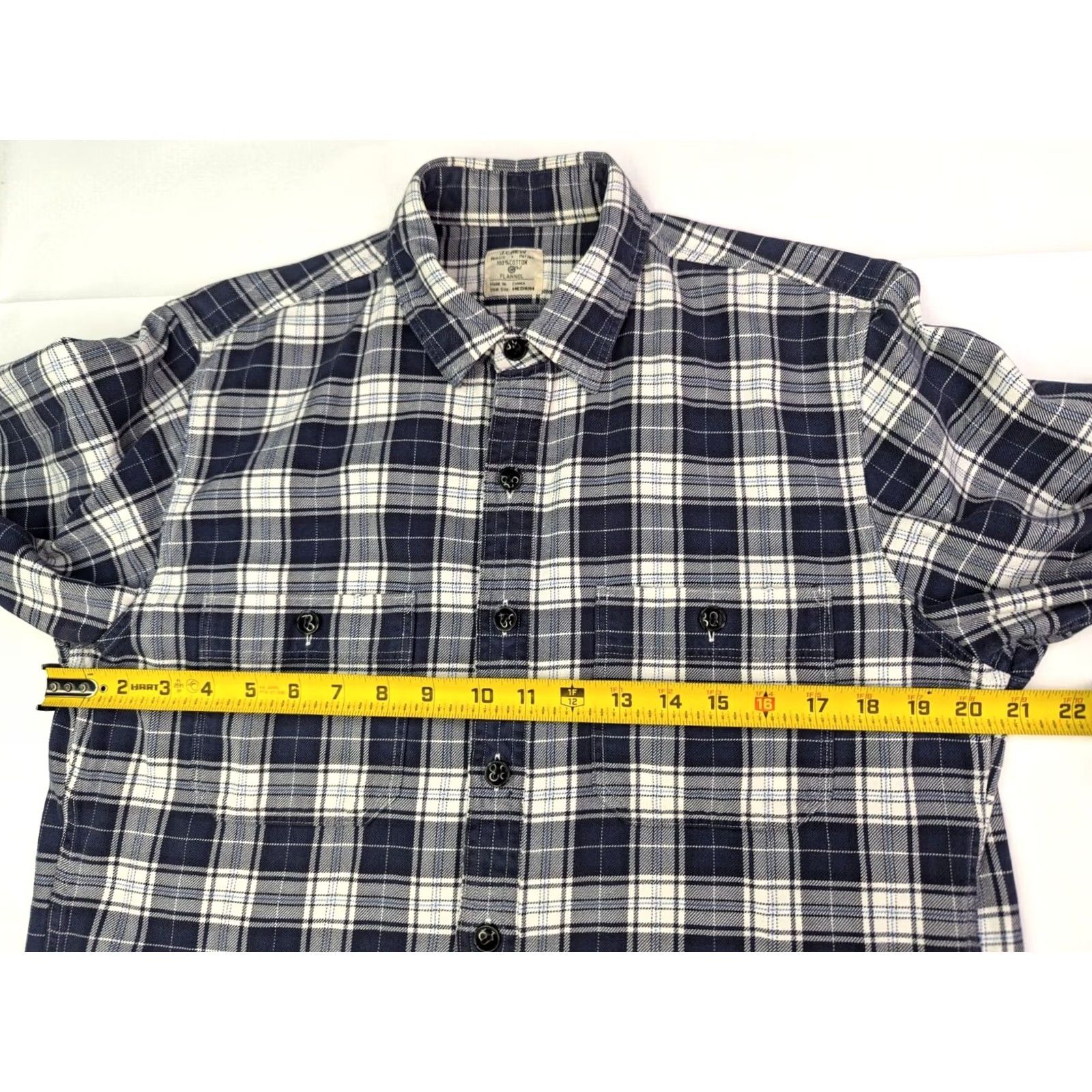 J.Crew J.CREW Flannel Shirt Plaid Button-Up Men M Blue Cotton Casual Long Sleeve Size US M / EU 48-50 / 2 - 4 Thumbnail