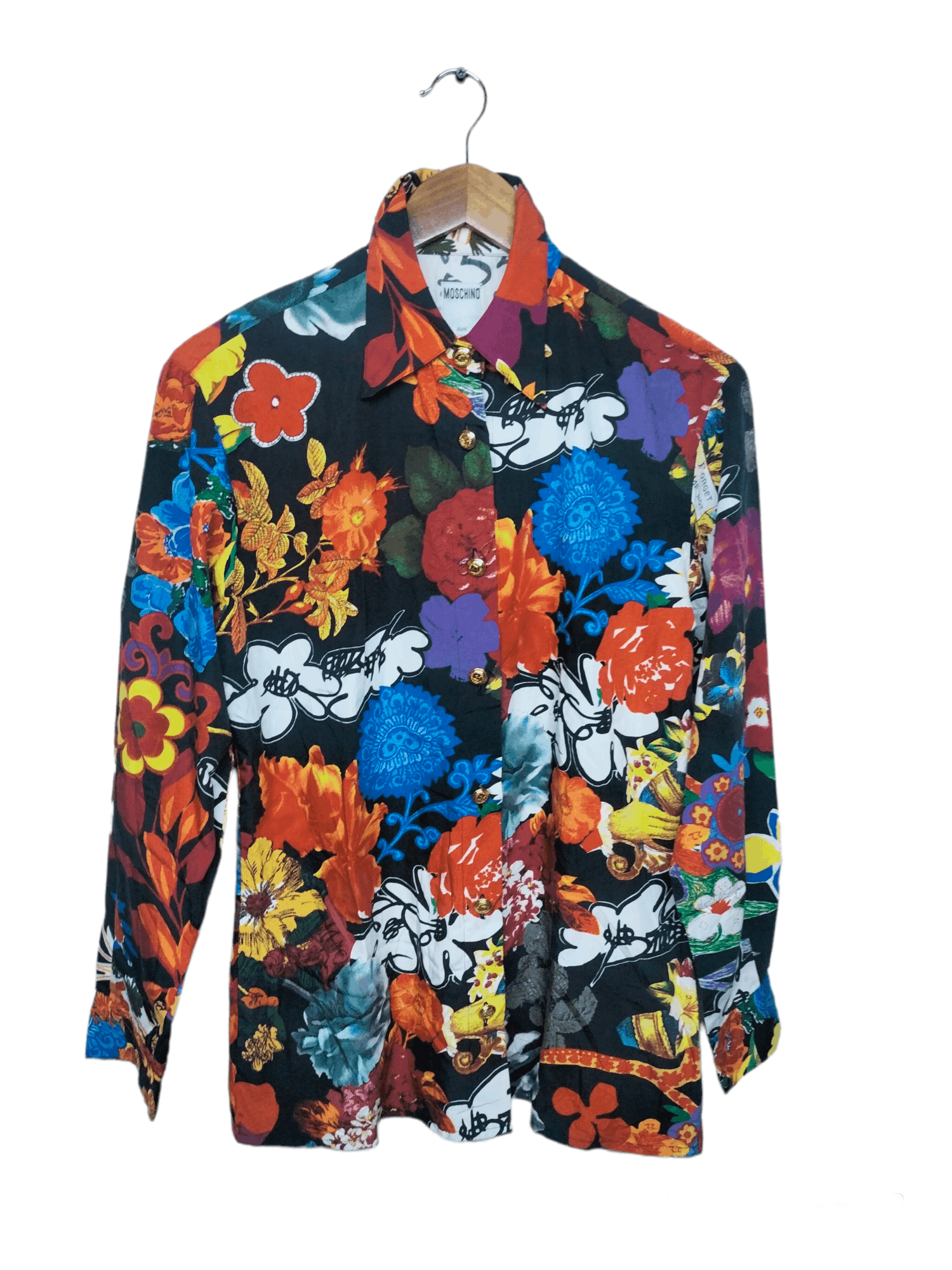 Moschino Vintage Moschino floral overprint shirts Size L / US 10 / IT 46 - 1 Thumbnail