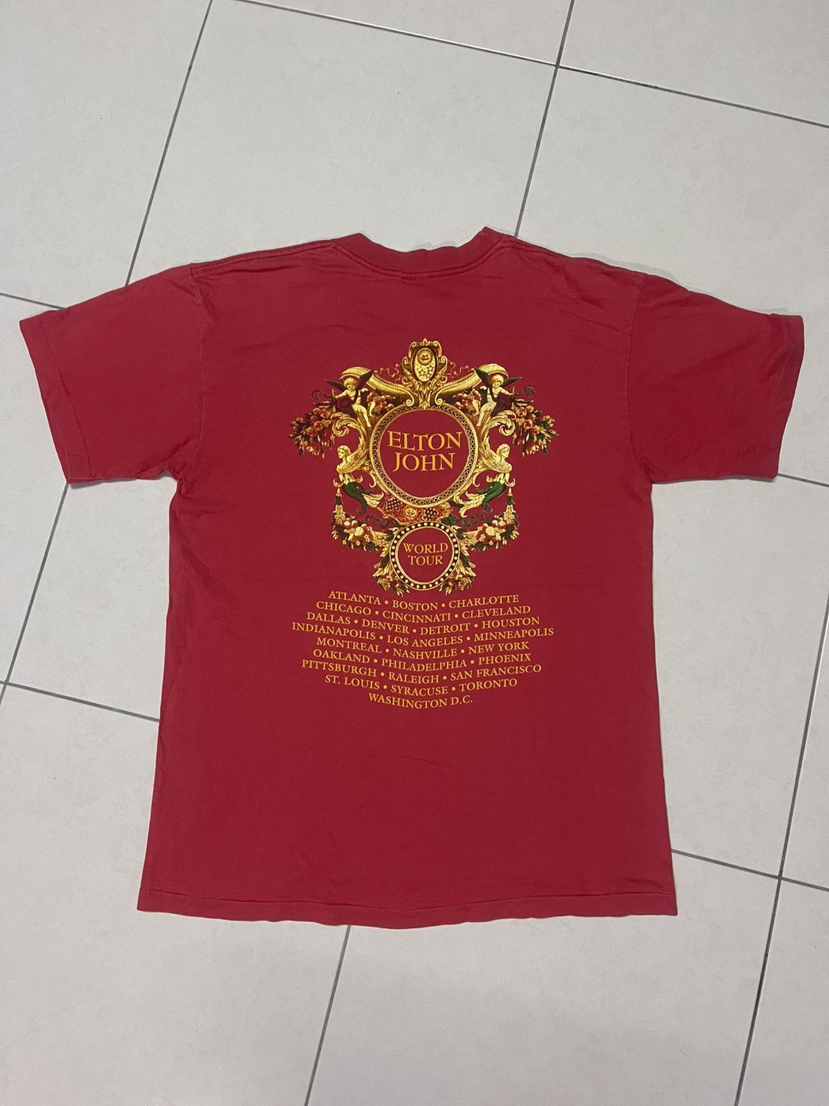 Band Tees × Versace × Vintage 🔥HOT🔥VINTAGE 90S ELTON JOHN WORLD TOUR TEE VERY RARE Size US L / EU 52-54 / 3 - 8 Thumbnail