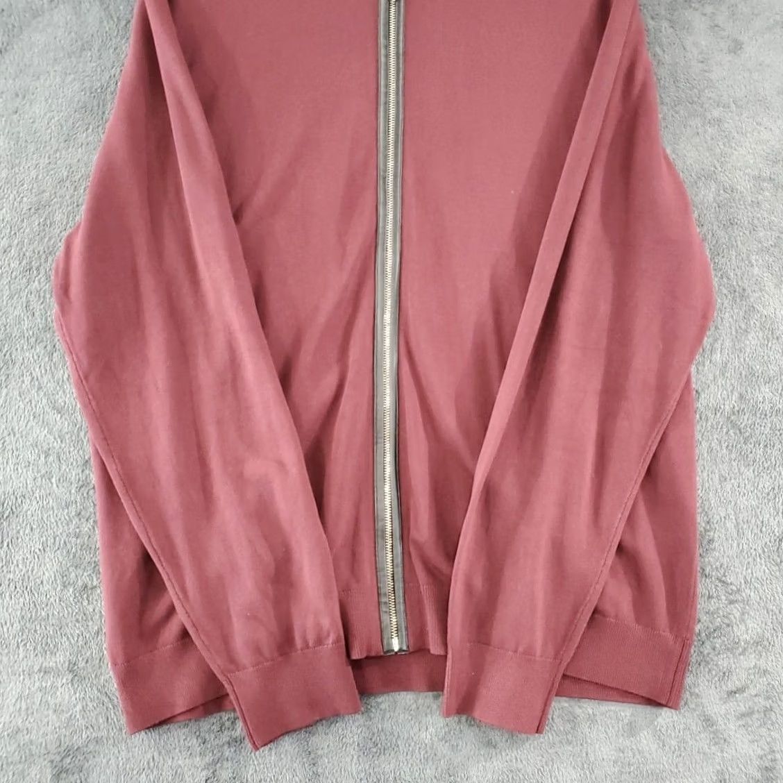 Vintage INC International Concepts Cardigan Men’s Full Zip Crew Neck 2XL Burgundy Red Solid Zipper Knit Casual Size US XXL / EU 58 / 5 - 5 Thumbnail