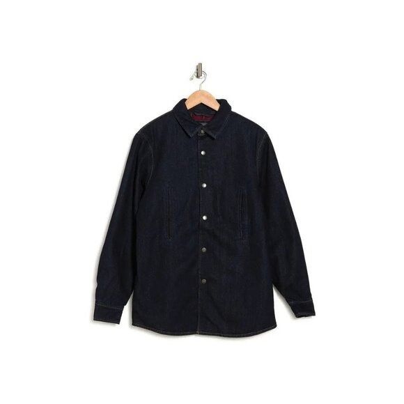 Slate & Stone Slate & Stone Mens Dark Wash Snap Front Long Sleeve Denim Sh Size US L / EU 52-54 / 3 - 3 Thumbnail