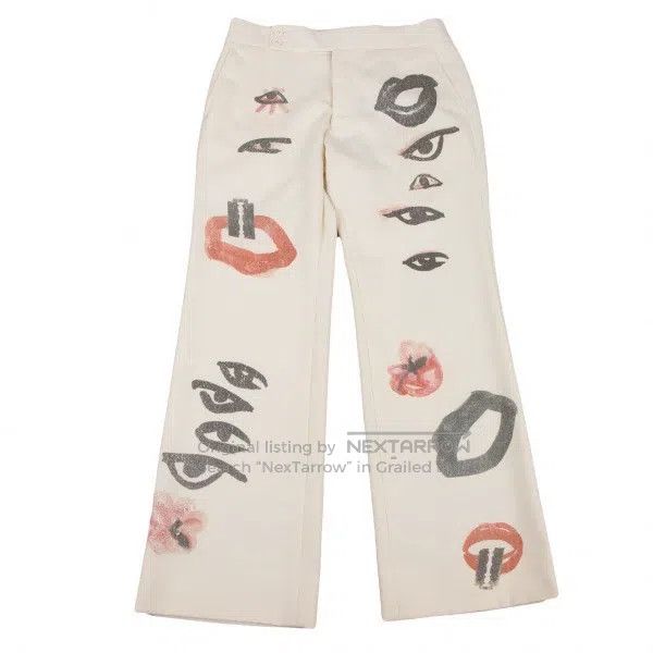 Comme des Garcons Comme des Garcons size M Beige Retro Printed Pants Size 23" - 2 Thumbnail