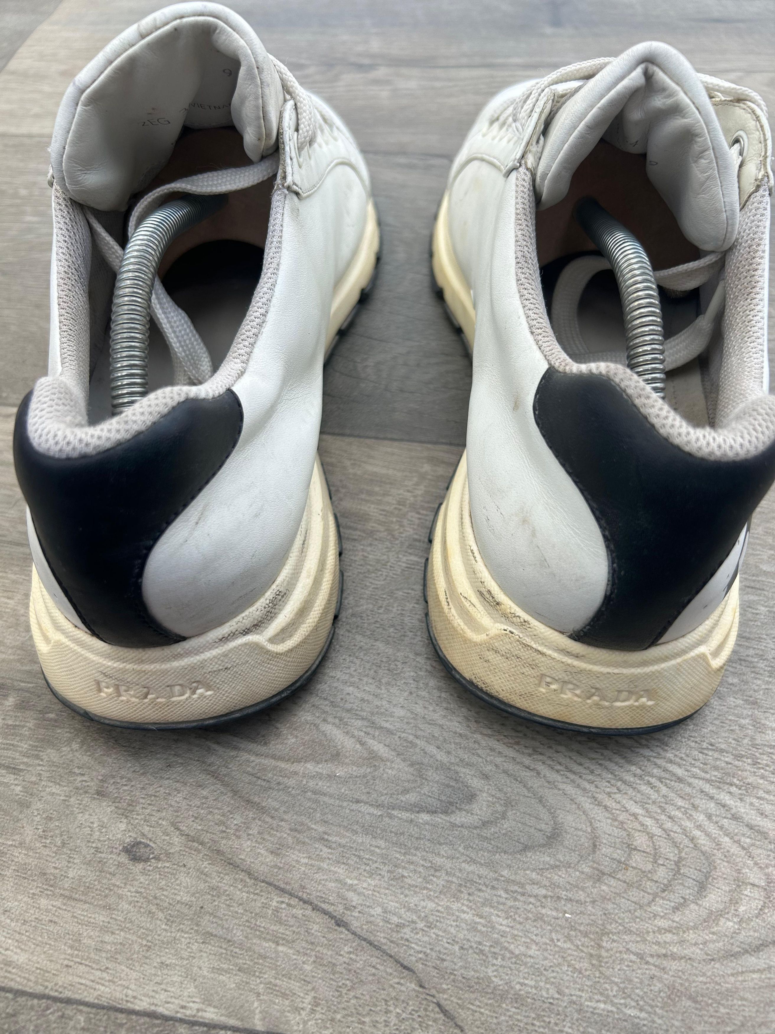 Prada White Prada Low Top Leather Sneakers Sz 9 UK Size US 10 / EU 43 - 5 Thumbnail