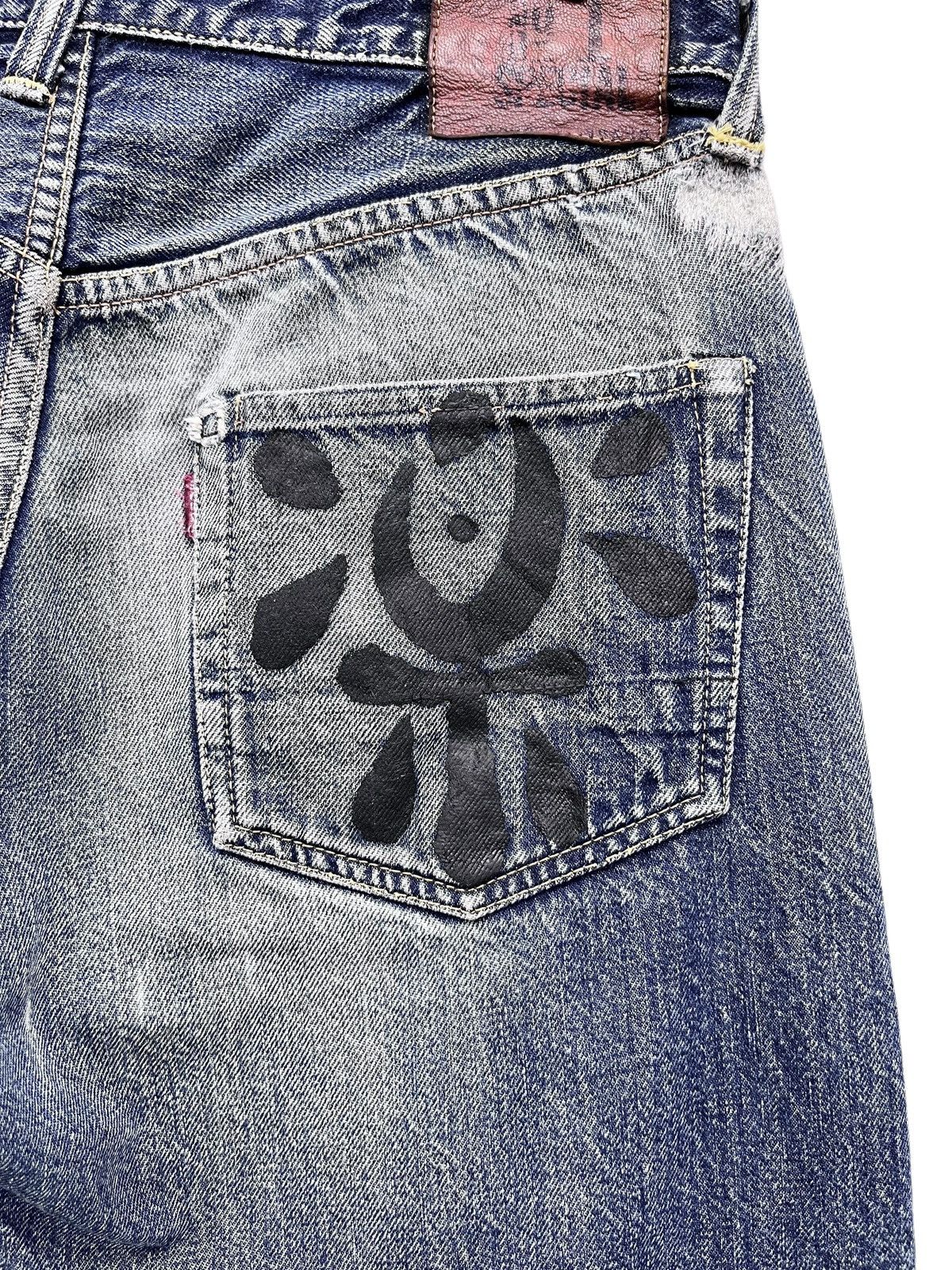 Evisu 🔥EVISU YAMANE NO1 SPECIAL SELVEDGE Worn-Out Thrashed Denim Size US 31 - 8 Thumbnail