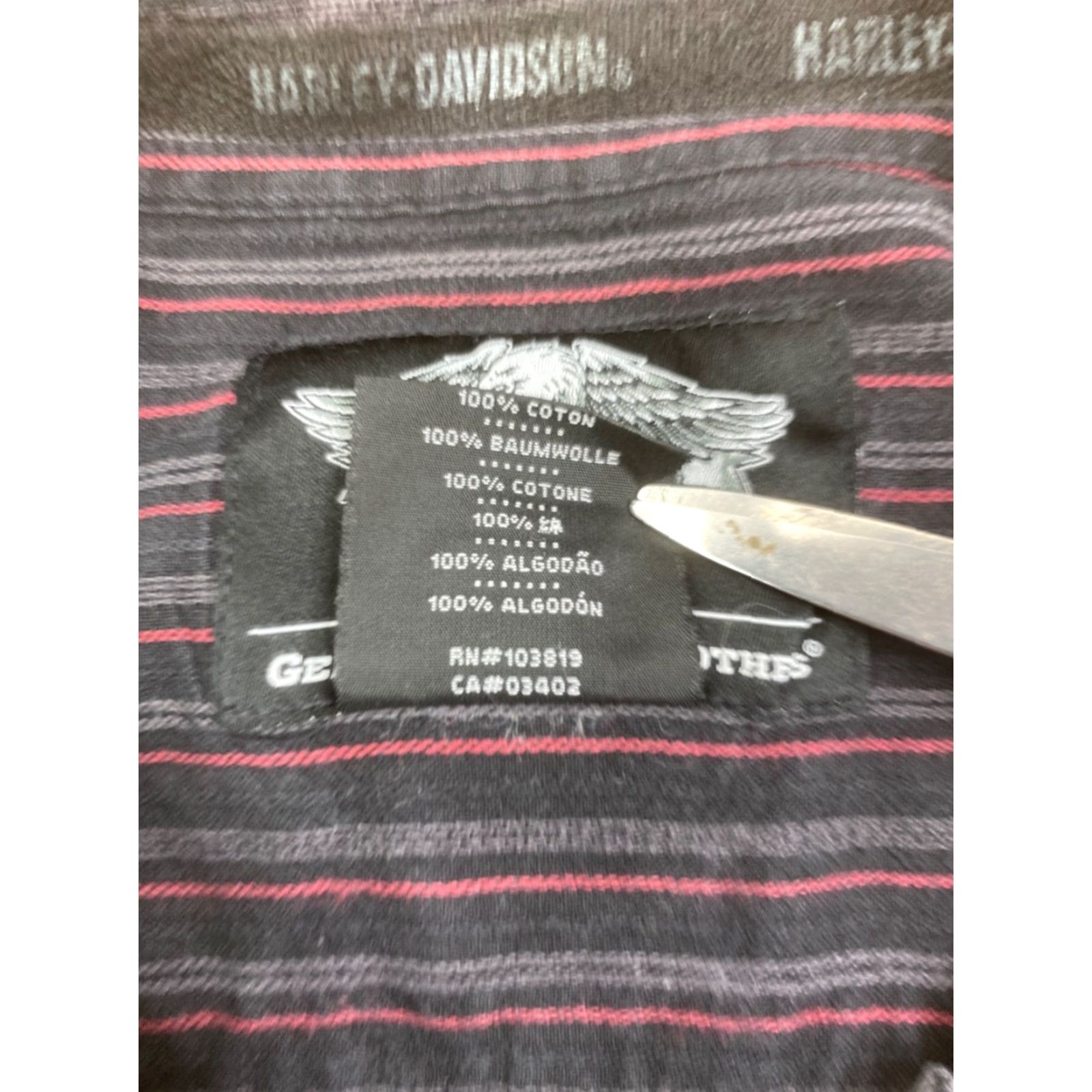 Harley Davidson Harley-Davidson Button-Up Shirt Mens M Striped Long Sleeve Casual Biker Size US M / EU 48-50 / 2 - 3 Thumbnail