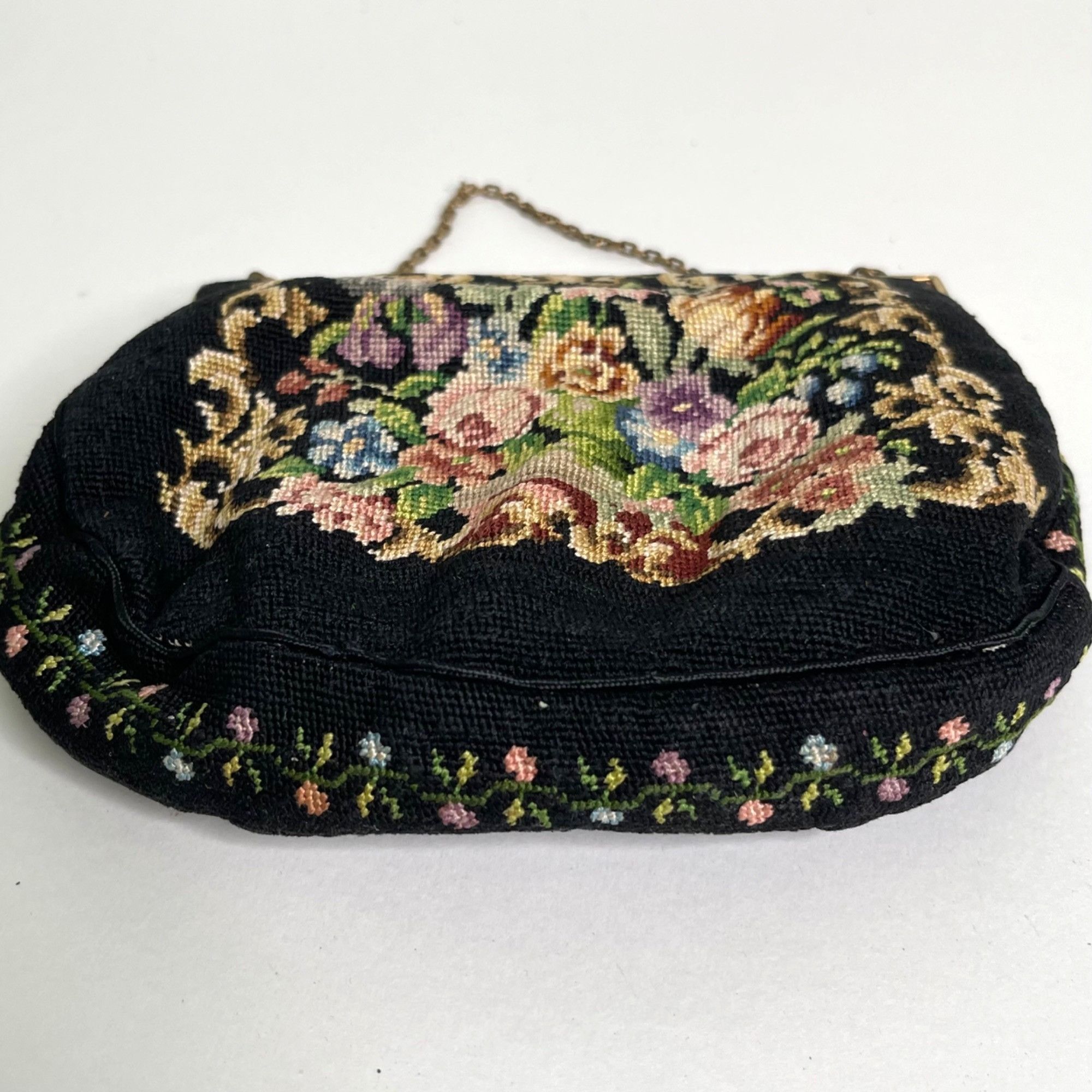 Other Vintage Needlepoint Purse Clutch Handbag Bag Floral Design 7 Size ONE SIZE - 12 Thumbnail