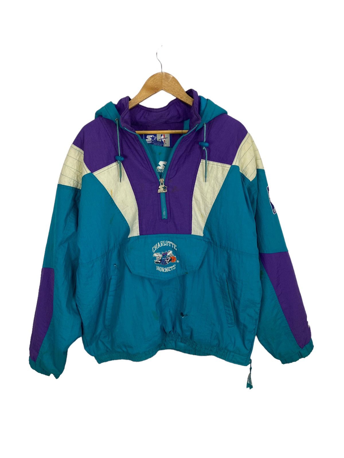 NBA Vintage charlotte hornets starter hoodie jacket Size US M / EU 48-50 / 2 - 20 Thumbnail