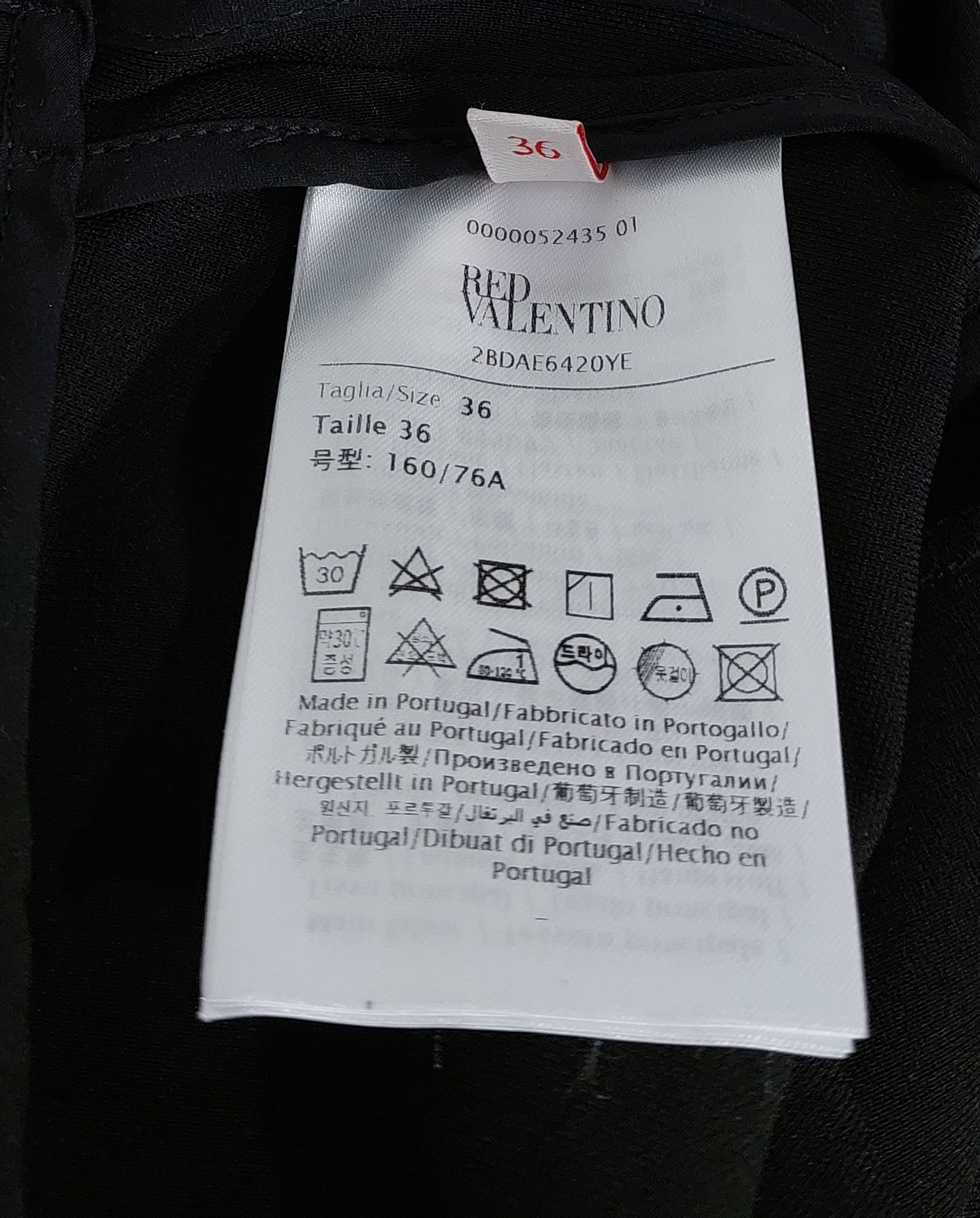 RED Valentino belted viscose half zip LS mini dress - black 36 Size XS / US 0-2 / IT 36-38 - 5 Thumbnail
