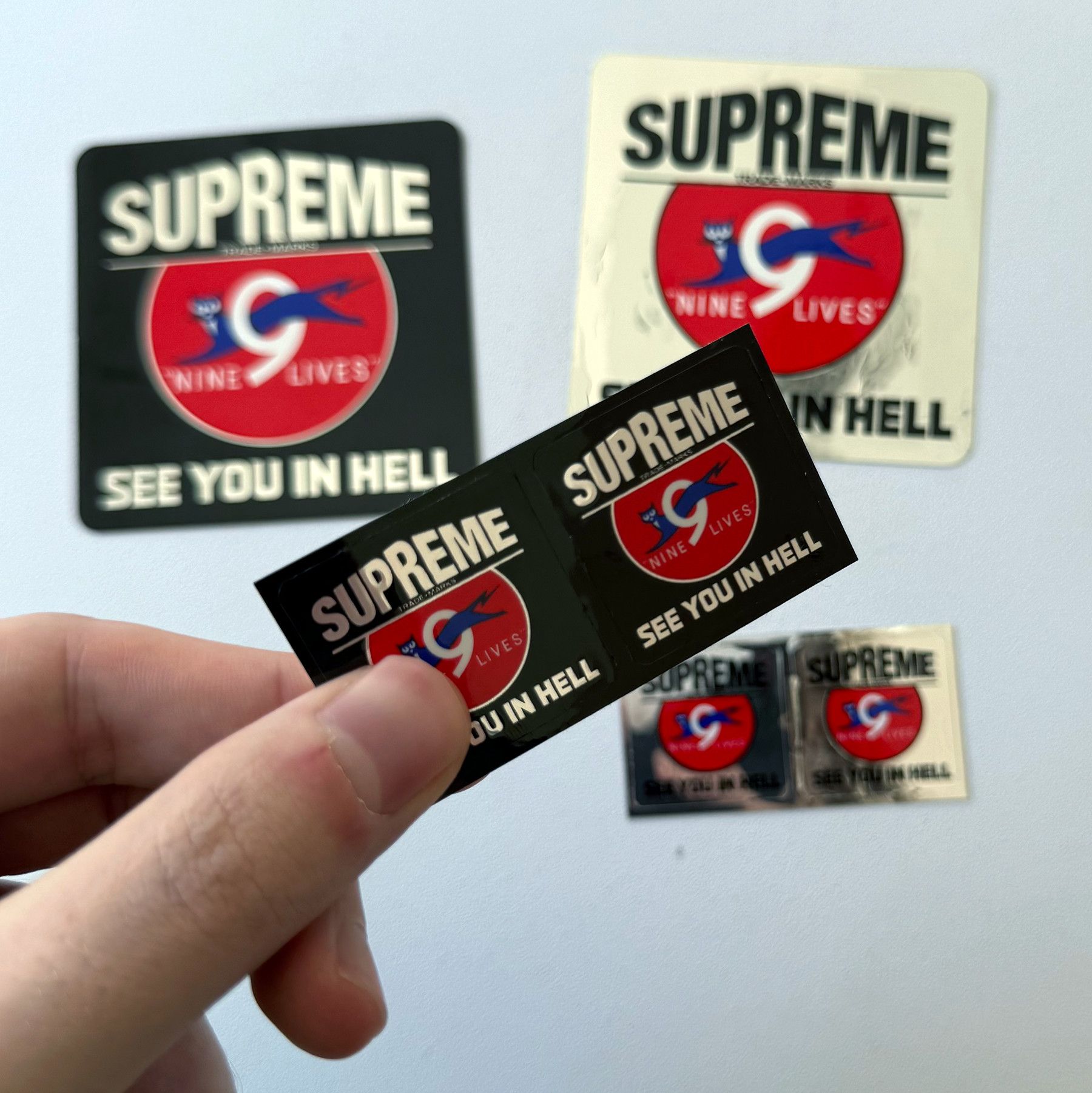 Supreme FW09 Supreme Nine Lives "See You In Hell" Sticker Set Size ONE SIZE - 4 Thumbnail