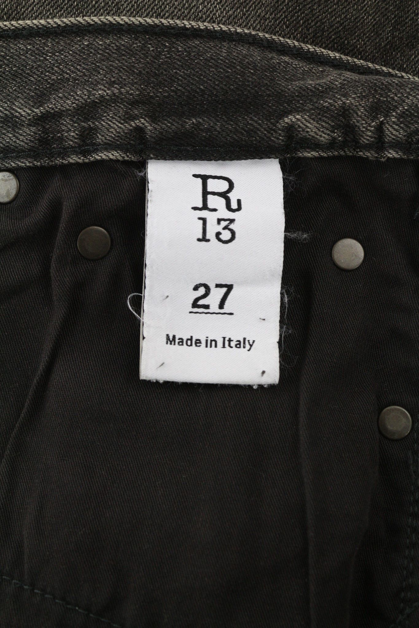 R13 DAMON IT27 Wide Fit Cotton Washed Black Jeans 80259 Size 27" / US 4 / IT 40 - 7 Thumbnail
